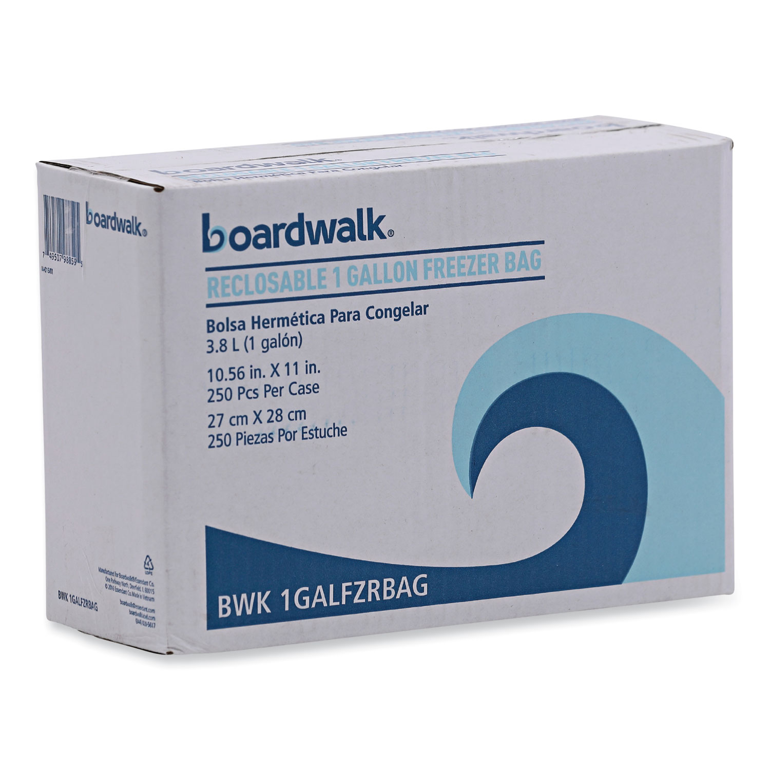 Boardwalk Re-closable Food Storage 2 GALLON Bags Ziploc Seal 100 Bags