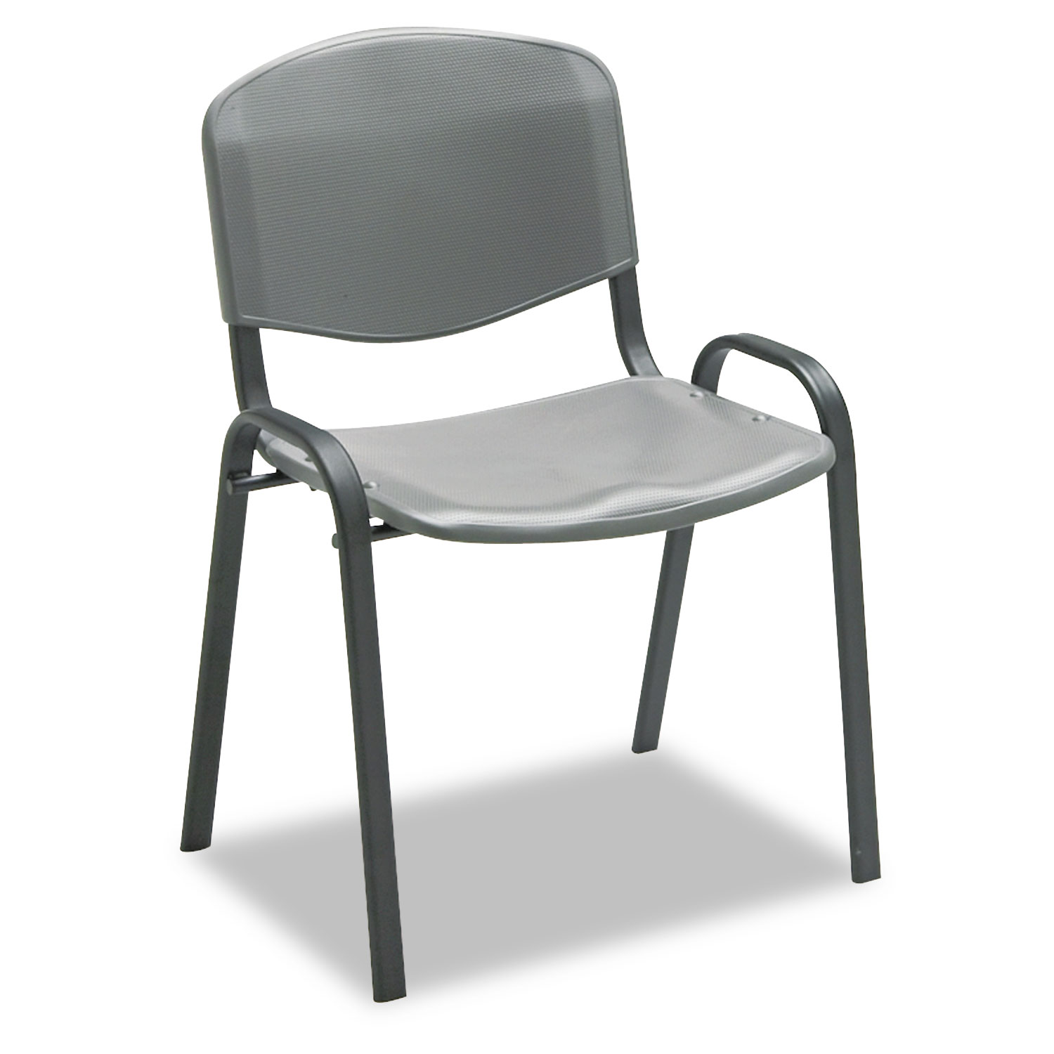  Safco 4185CH Stacking Chair, Charcoal Seat/Charcoal Back, Black Base, 4/Carton (SAF4185CH) 