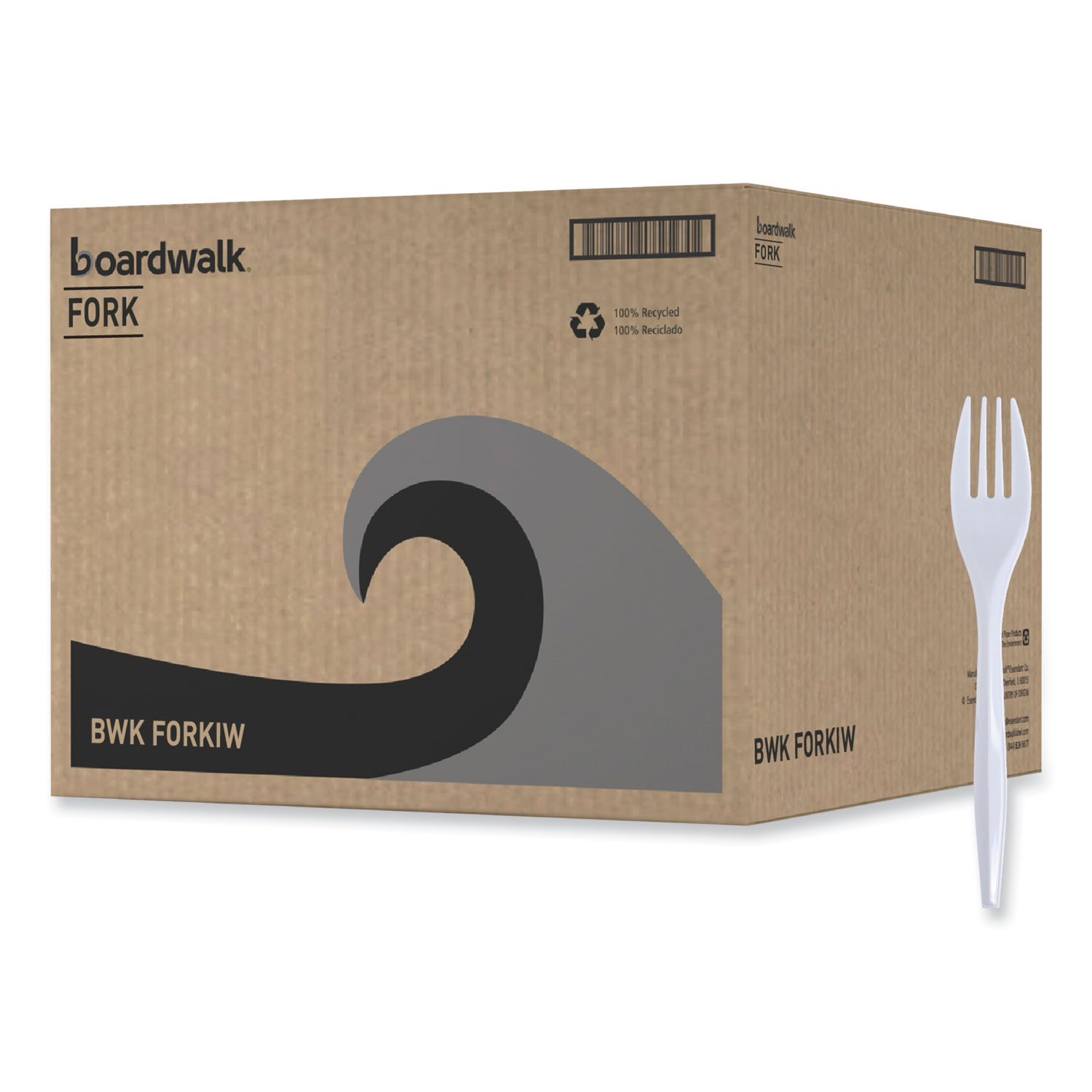 Mediumweight Wrapped Polypropylene Cutlery, Fork, Plastic, White, 1,000/Carton