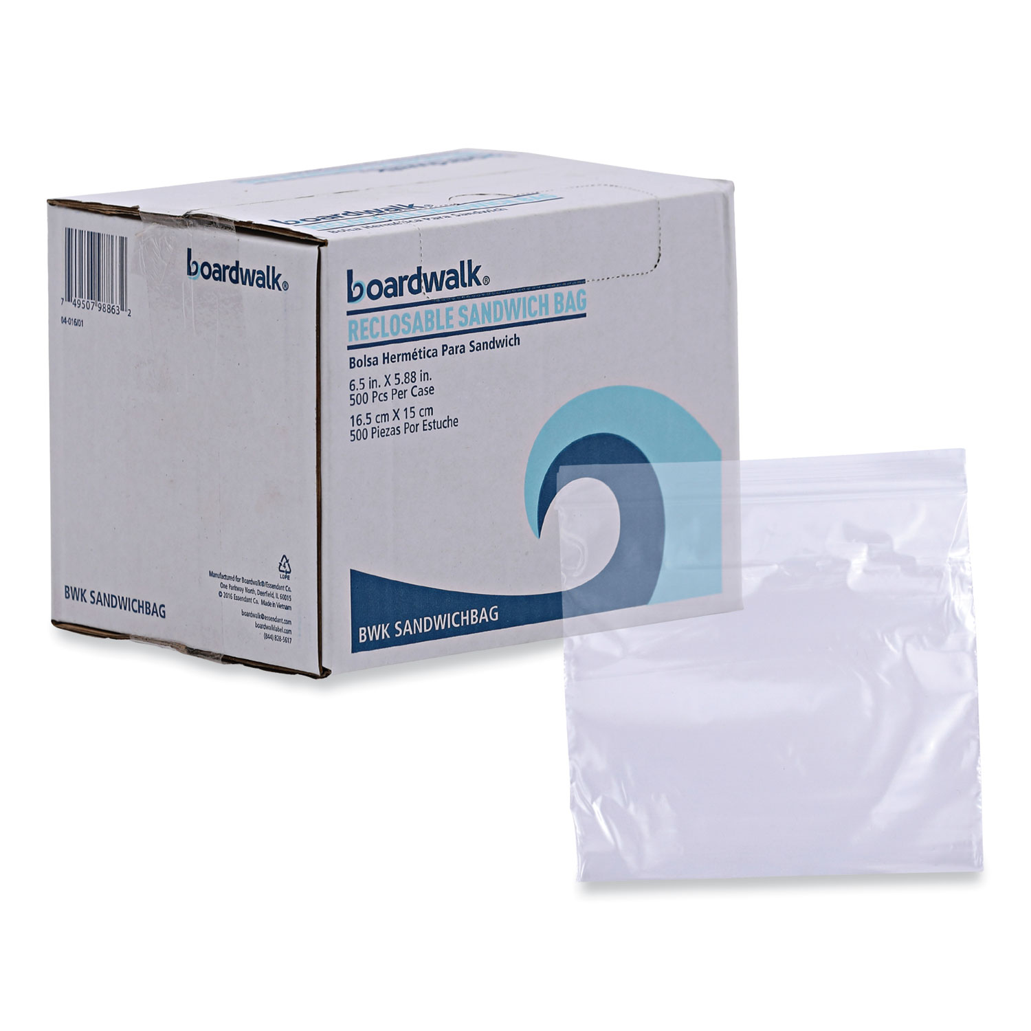 Reclosable Food Storage Bags, Sandwich, 1.15 mil, 6.5 Reclosable Food Storage Bags, Sandwich, 1.15 mil, 6.5