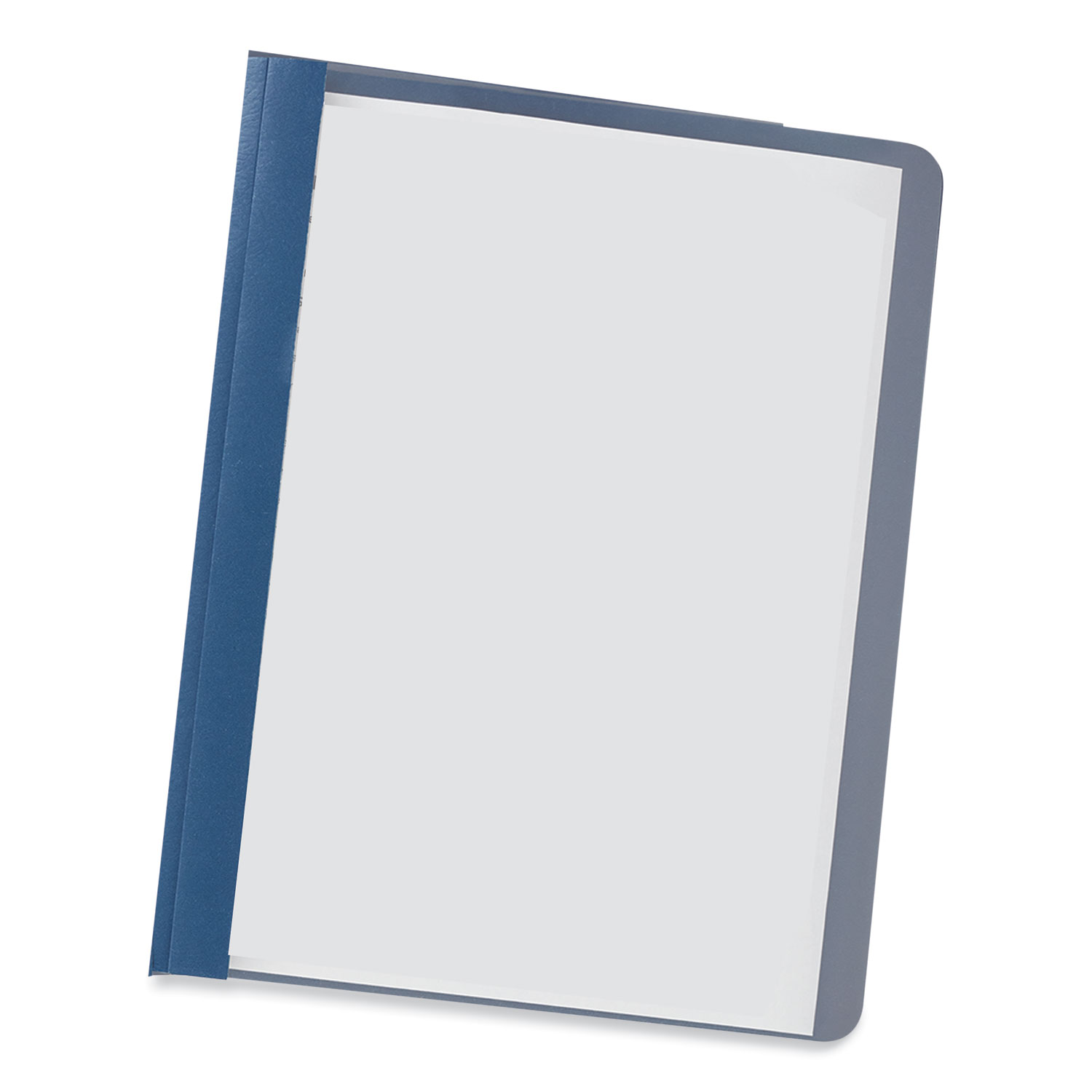 Clear Front Report Cover, Prong Fastener, 0.5 Capacity, 8.5 x 11,  Clear/Dark Blue, 25/Box