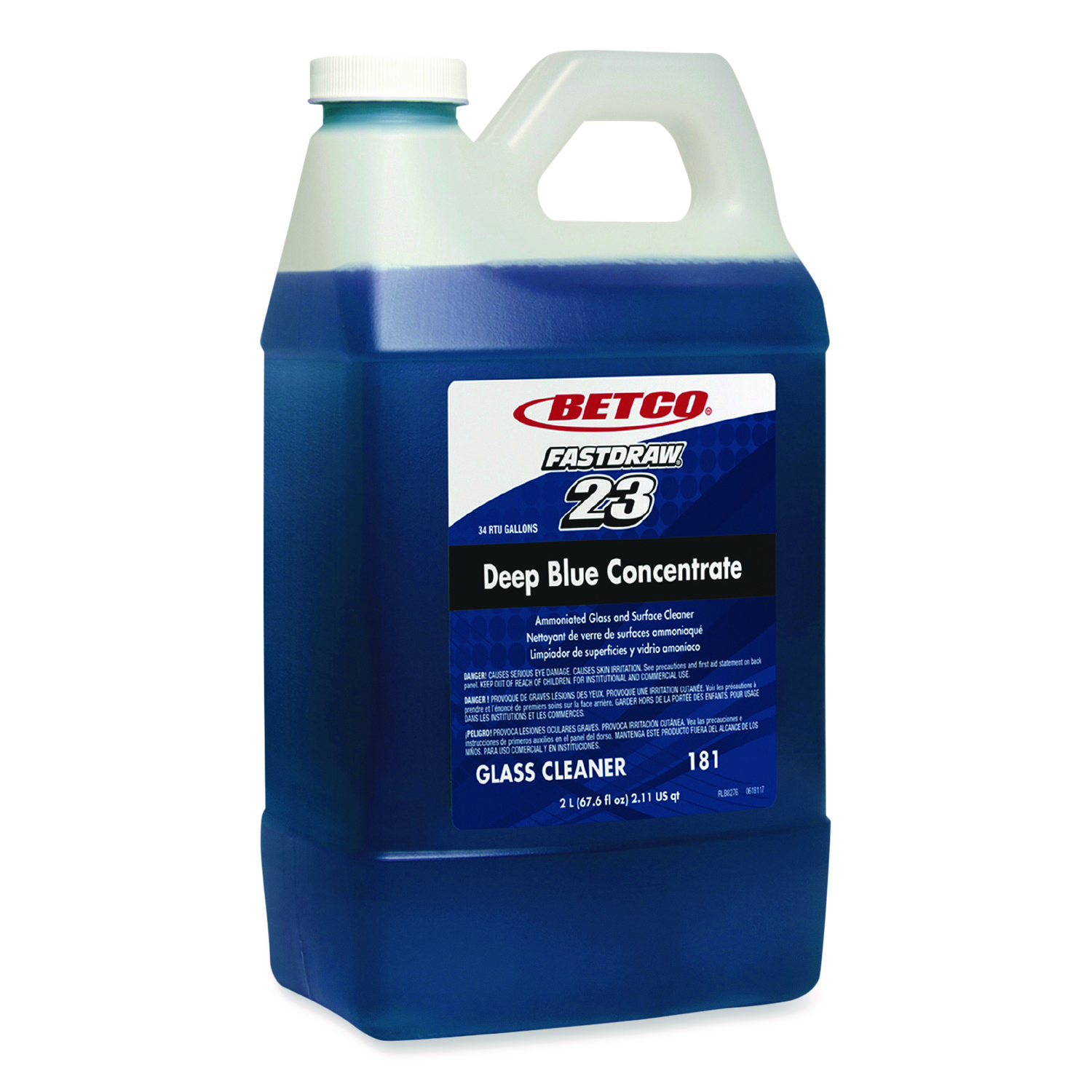 Betco FASTDRAW 19 Green Earth Glass Cleaner - Streak-Free Formula, 67.6 Oz Bottles (4-Pack)