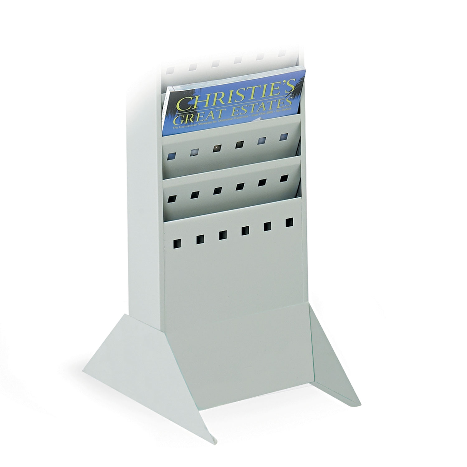 Steel Base for Magazine Rack, Gray, 10w x 14d x 5-1/4, Gray