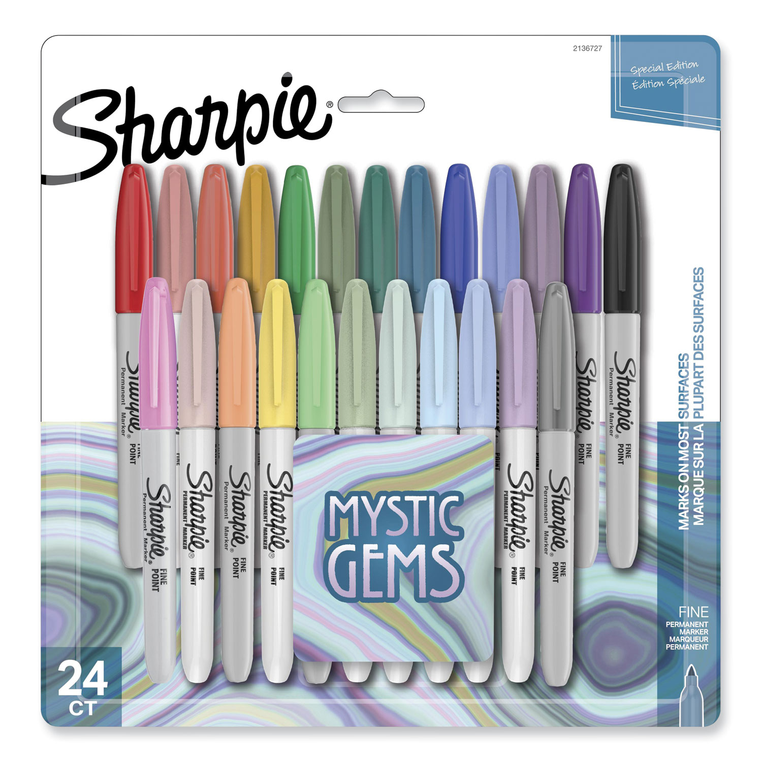 Metallic Fine Point Permanent Markers, Fine Bullet Tip, Blue-Green-Red,  6/Pack - mastersupplyonline