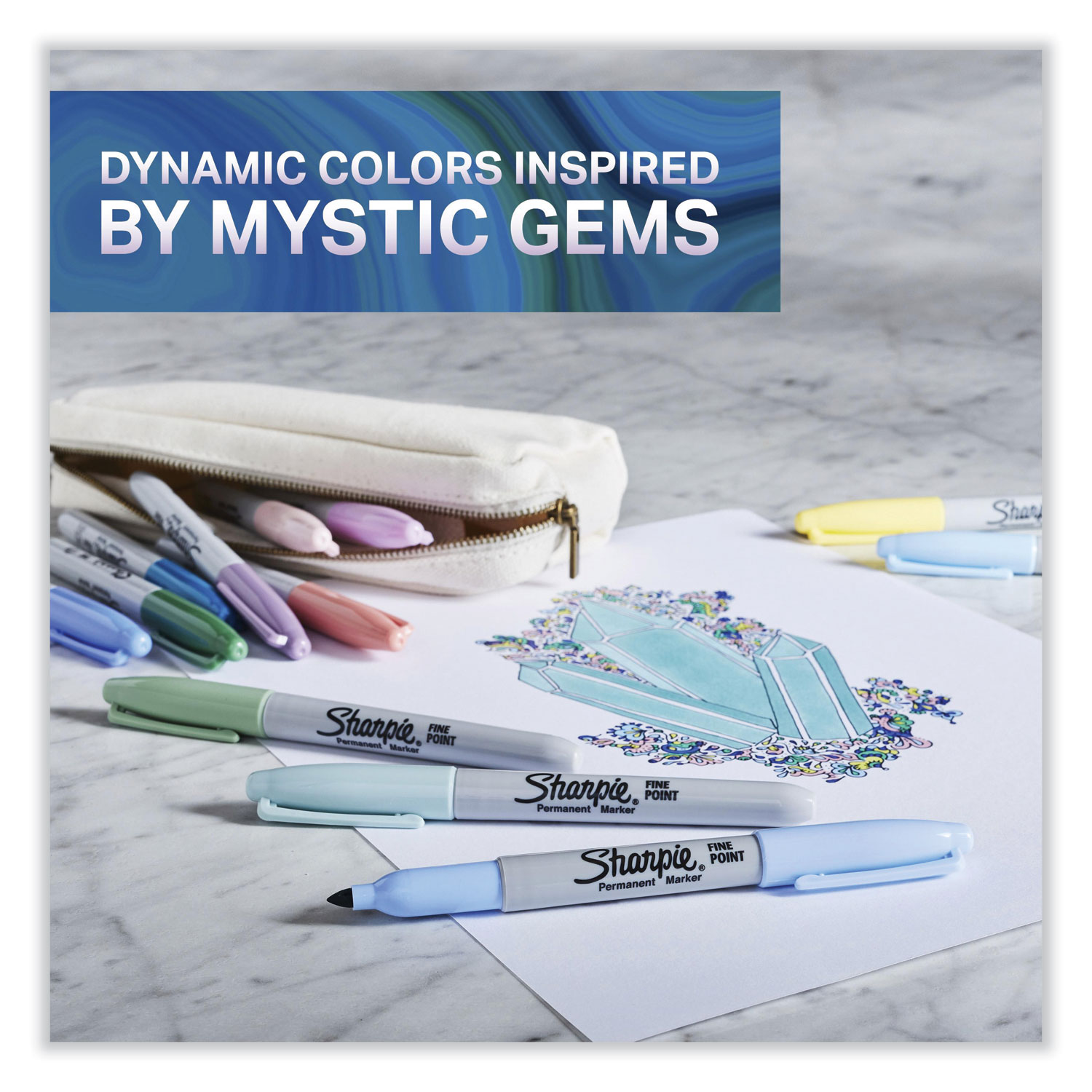 SAN2136772 - Mystic Gems Markers, Ultra-Fine Needle Tip, Assorted, 24/Pack