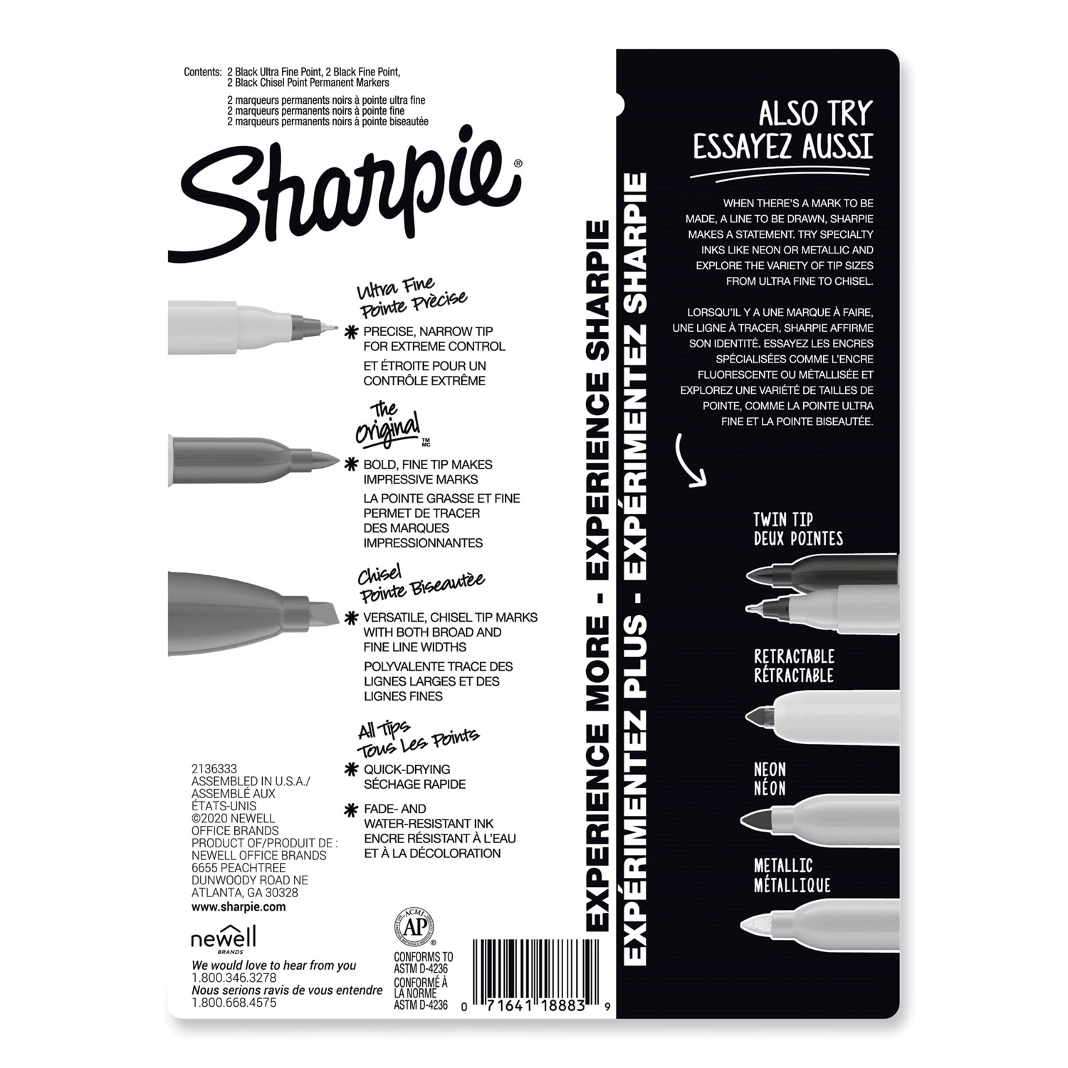 Ultra Fine Tip Permanent Marker, Ultra-Fine Needle Tip, Black