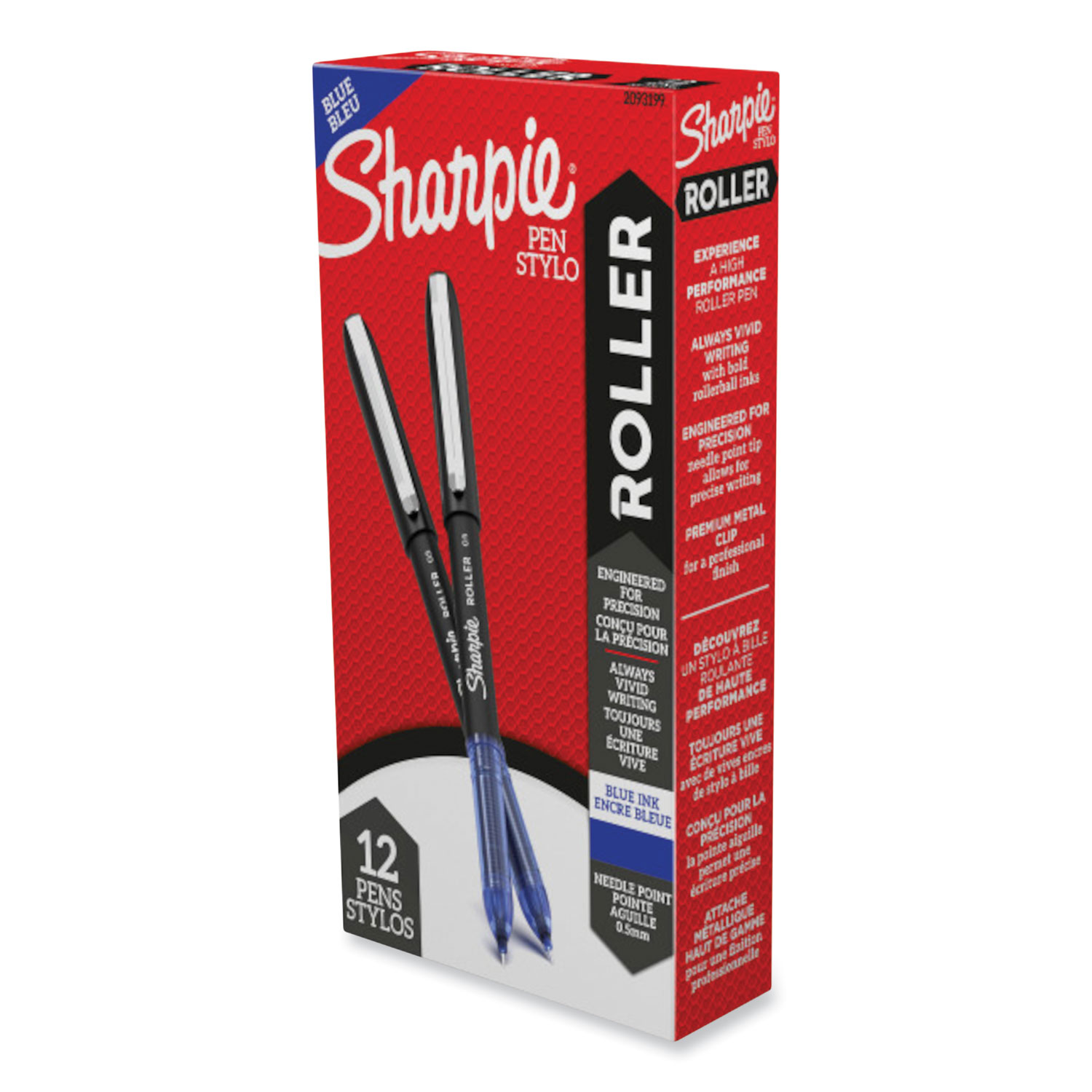 Sharpie S Gel Pens Fine Point 0.5 mm Black Barrels Blue Ink Pack