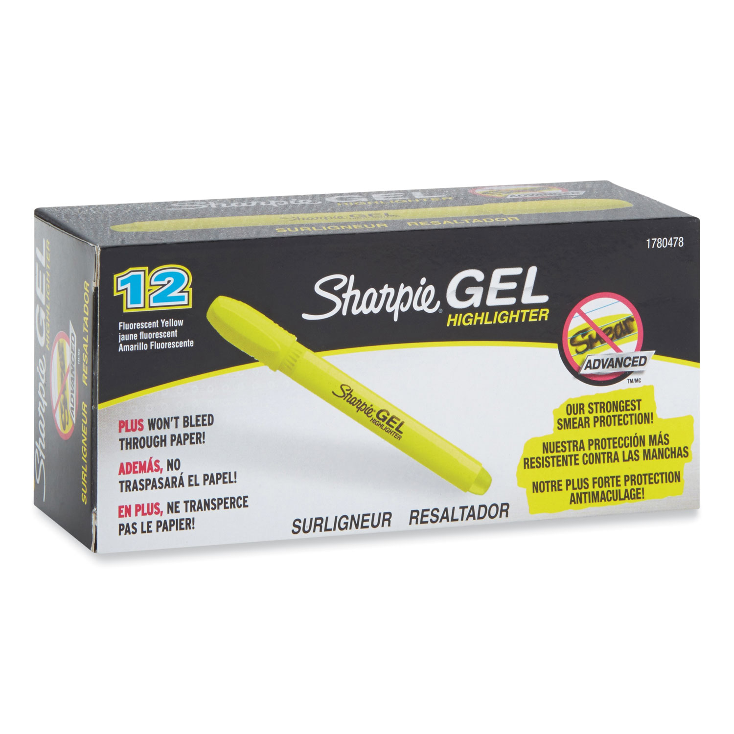 Sharpie Gel Highlighters, Bullet Tip, Fluorescent Yellow, 2 Count