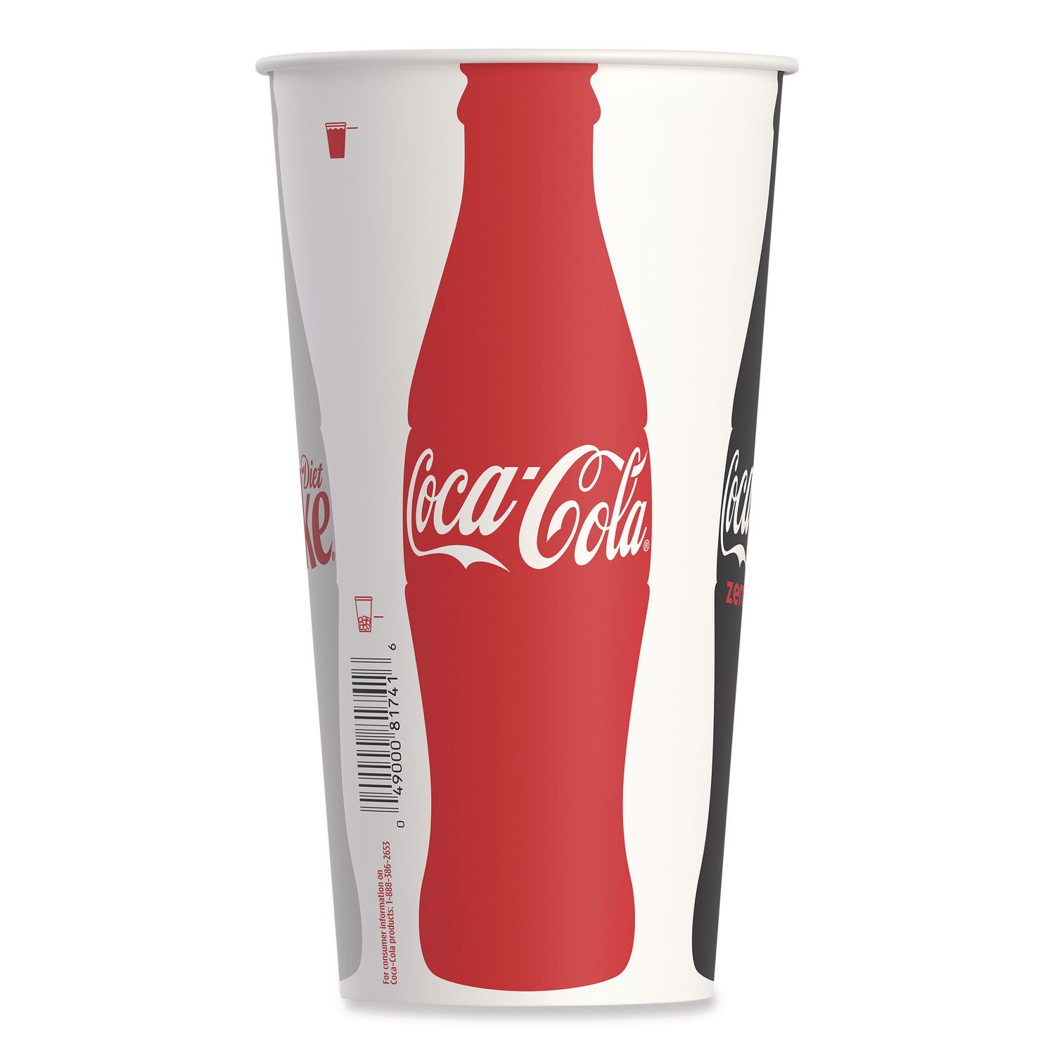 Double Sided Poly Paper Cold Cups, 28 oz to 32 oz, Coca-Cola Design, 40/Pack, 12 Packs/Carton