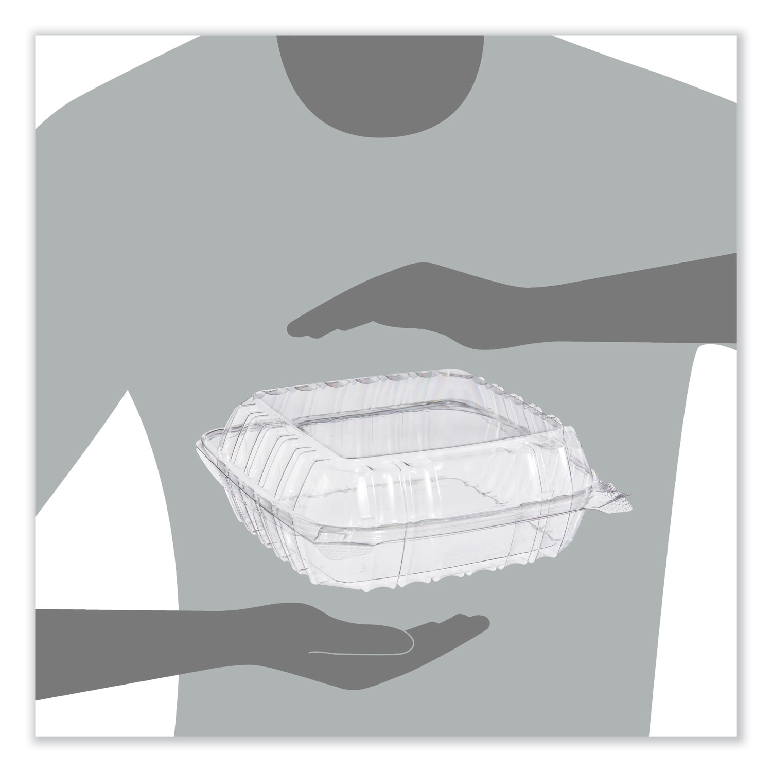 ClearSeal® 8 Disposable Clear Plastic Hinged To-Go Container