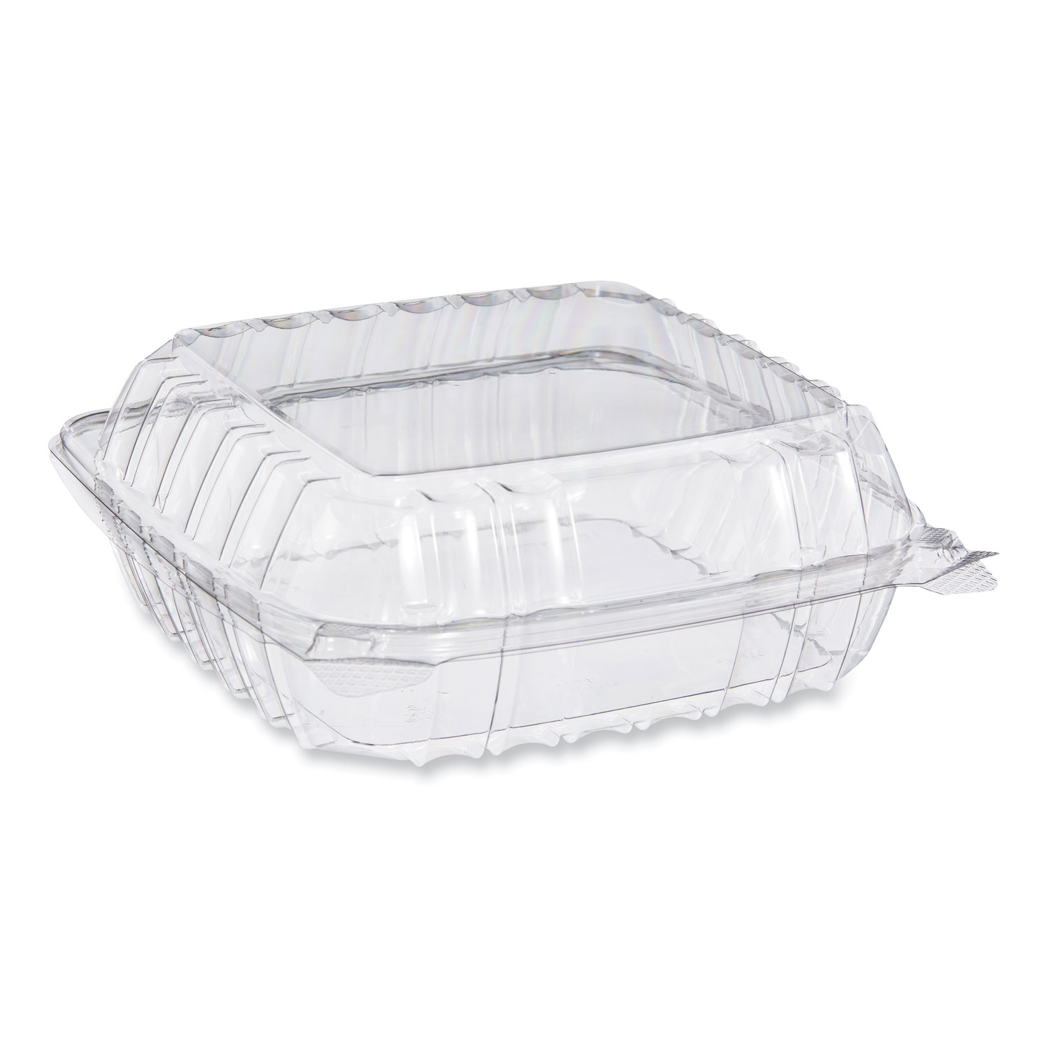 ClearSeal Hinged-Lid Plastic Containers, 6 x 5 4/5 x 3, Clear, 500/Car