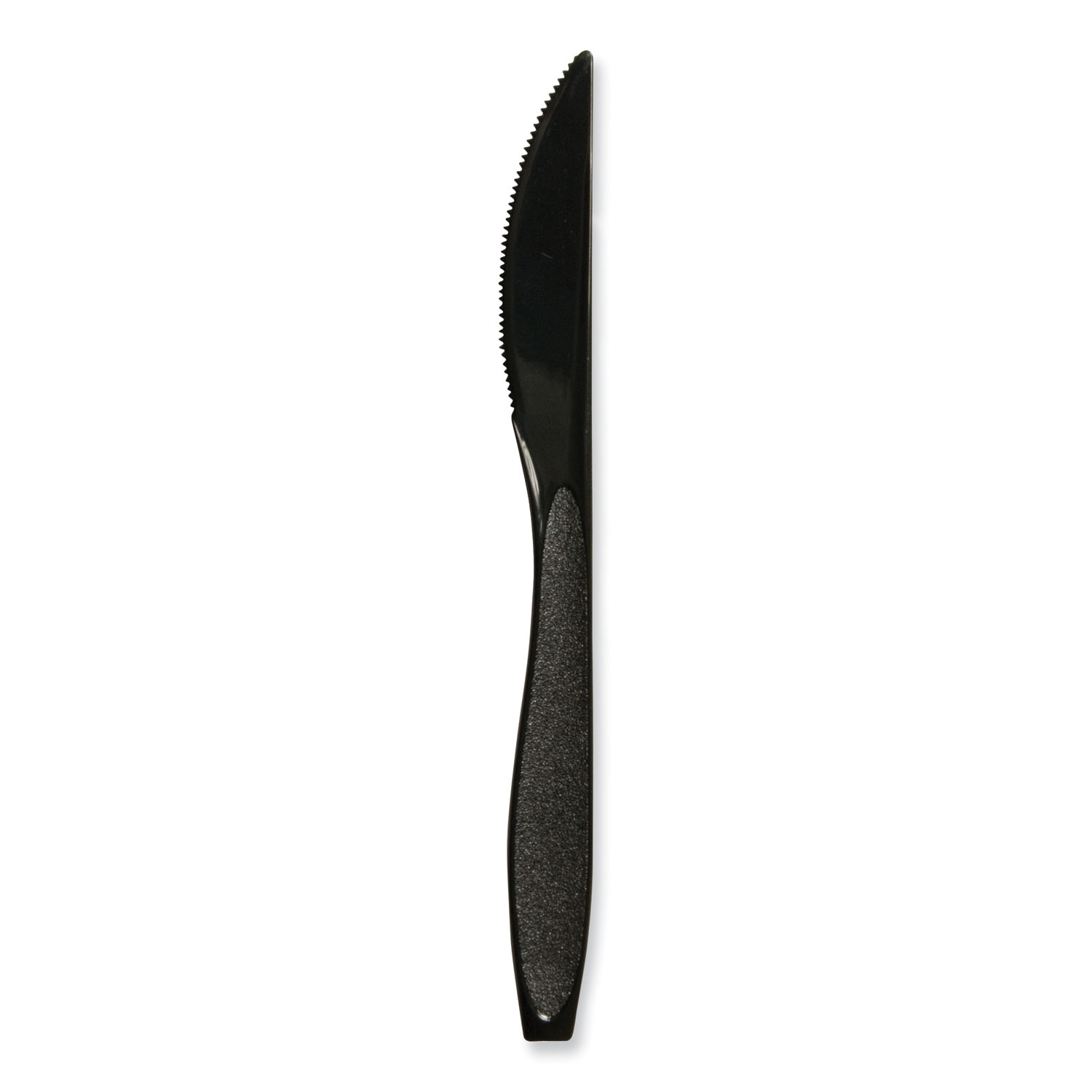 Impress Heavyweight Full-Length Polystyrene Cutlery, Knife, Plastic, Black, 1,000/Carton