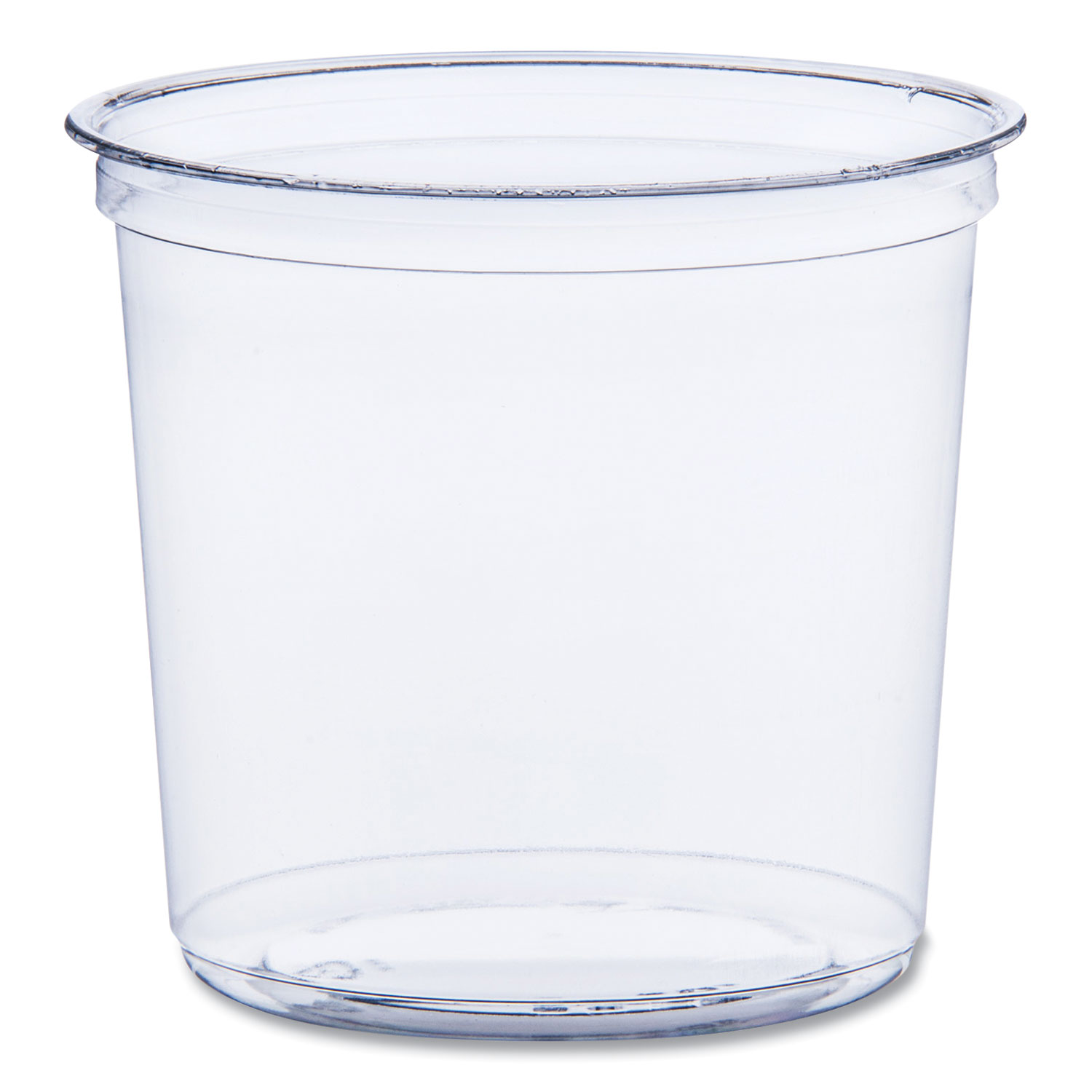 Bare Eco-Forward RPET Deli Containers, ProPlanet Seal, 24 oz, 4.61" Diameter x 4.25" h, Clear, Plastic, 500/Carton