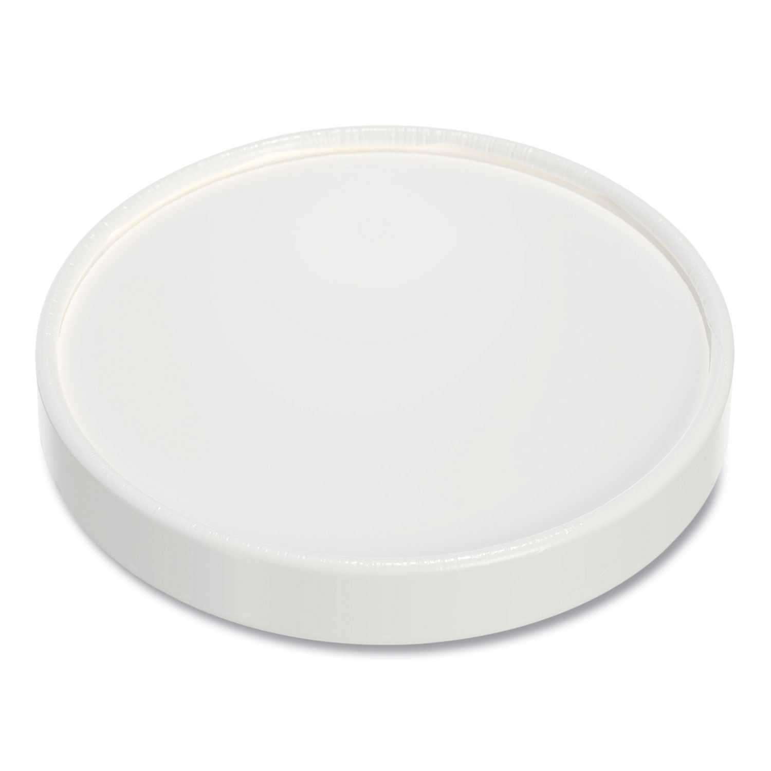 Flexstyle Double Sided Poly (DSP) Paper Lid, For 32 oz Food Containers, 4.6" Diameter x 0.7" h, White, Plastic, 500/Carton