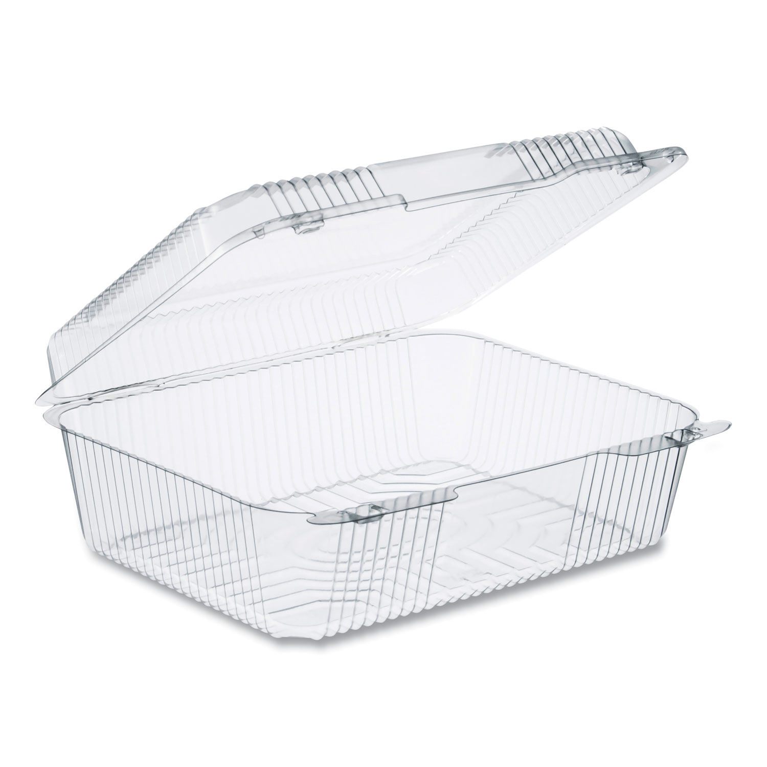StayLock Clear Hinged Lid Containers, 10.5 x 8.6 x 3.8, Plastic, 200/Carton