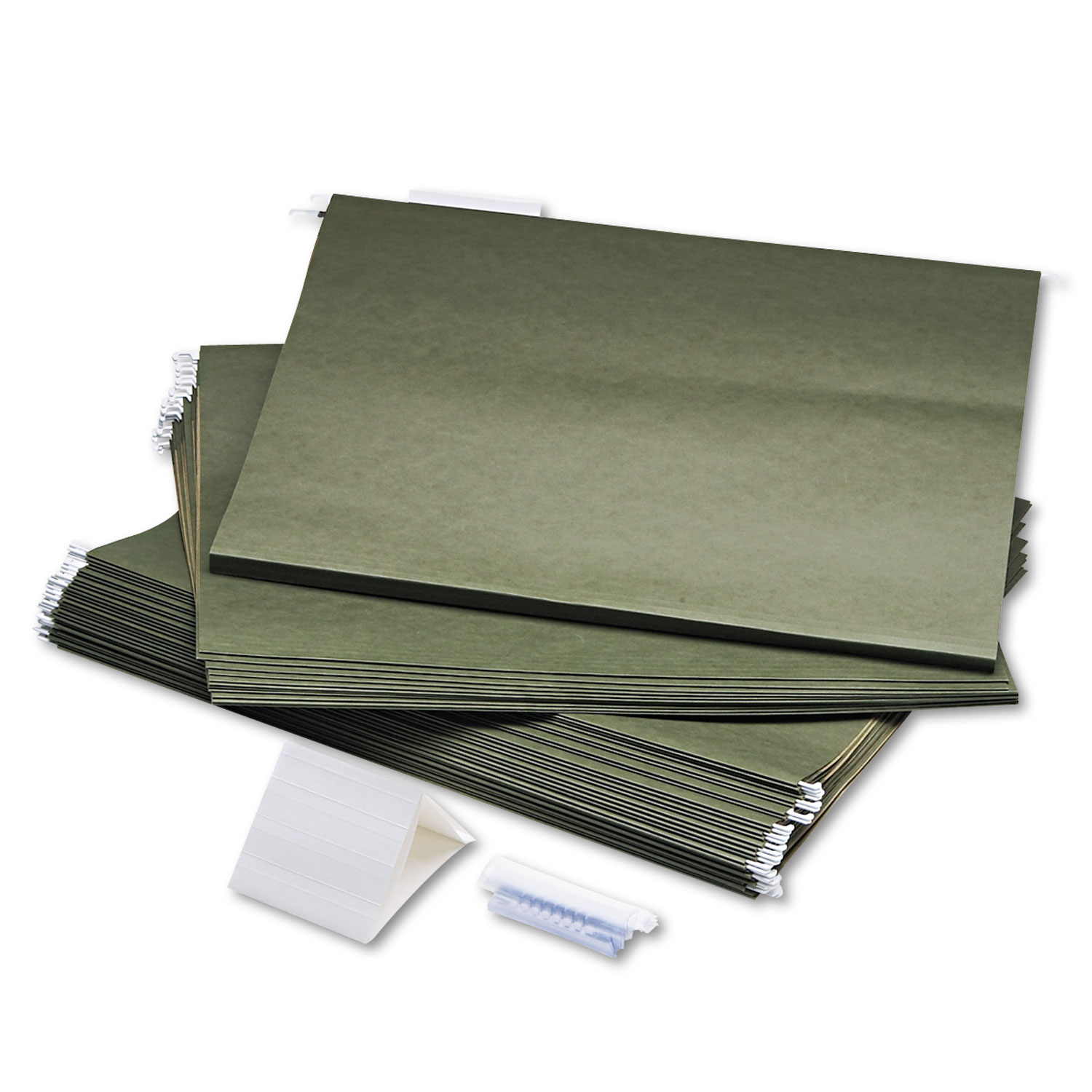Hanging File Folders, Compressed Paper Fiber, 18 x 14, Green, 25/Box