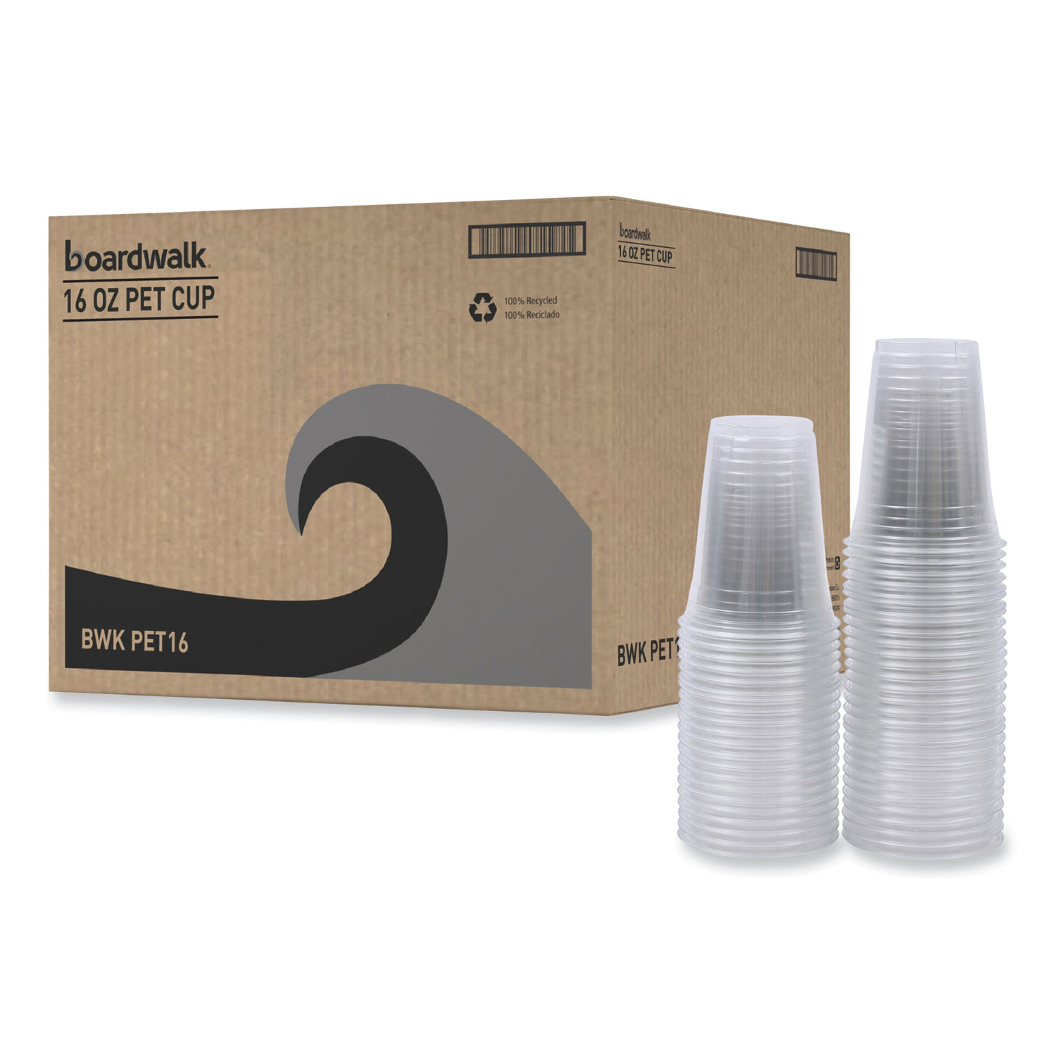 Clear Plastic Cold Cups, 16 oz, 50/Sleeve, 20 Sleeves/Carton