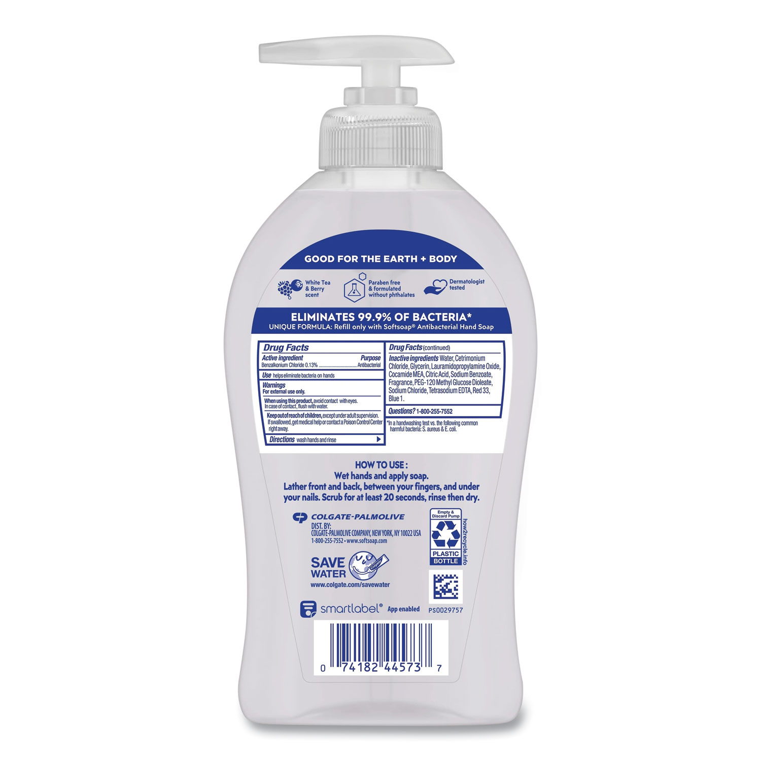 Softsoap® Antibacterial Hand Soap, White Tea and Berry Fusion, 11.25 oz