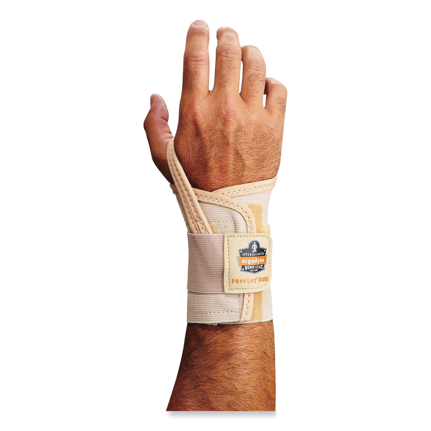 ProFlex 4000 Single Strap Wrist Support, Large, Fits Right Hand, Tan