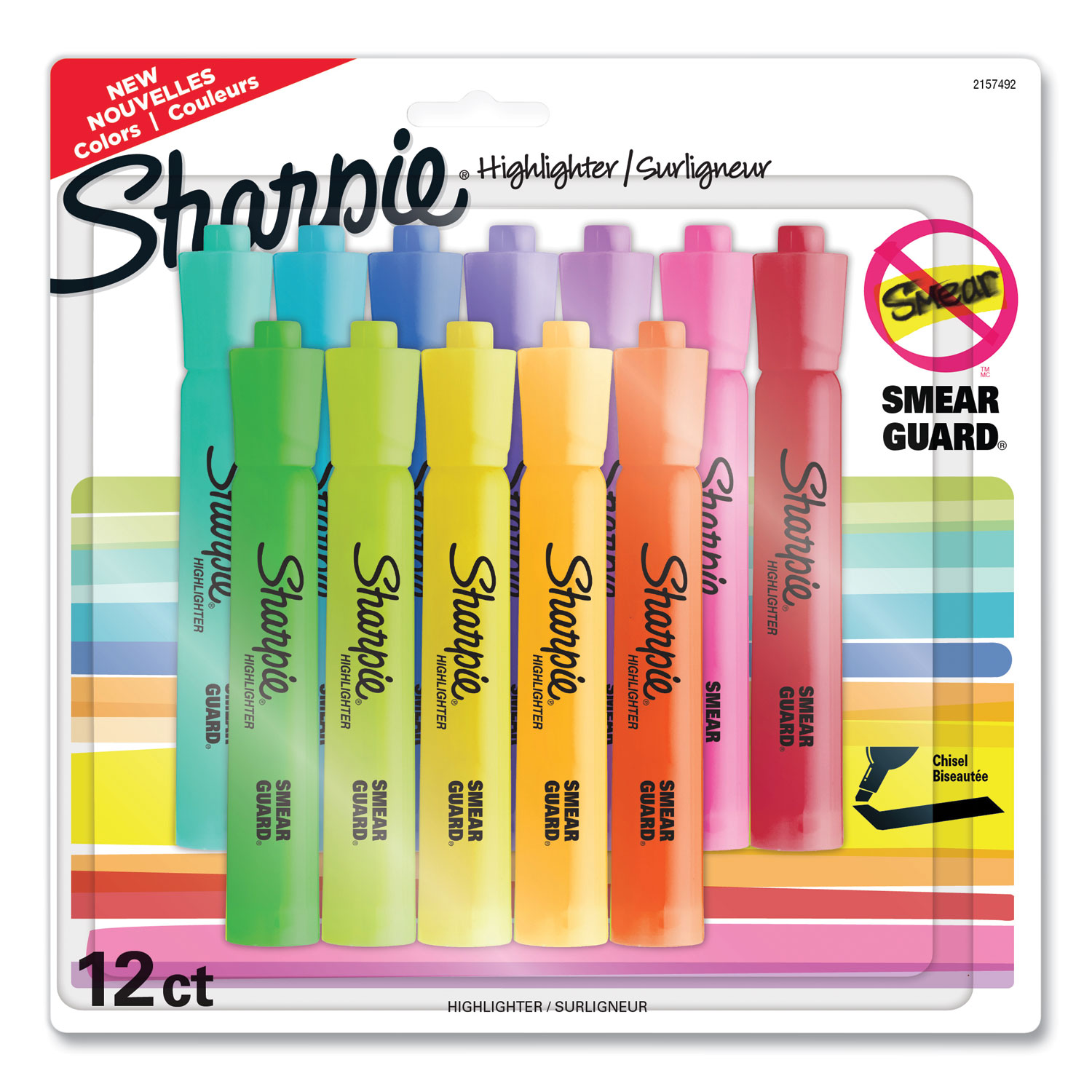 Tank Style Highlighters, Assorted Ink Colors, Chisel Tip, Assorted Barrel  Colors, 6/Set