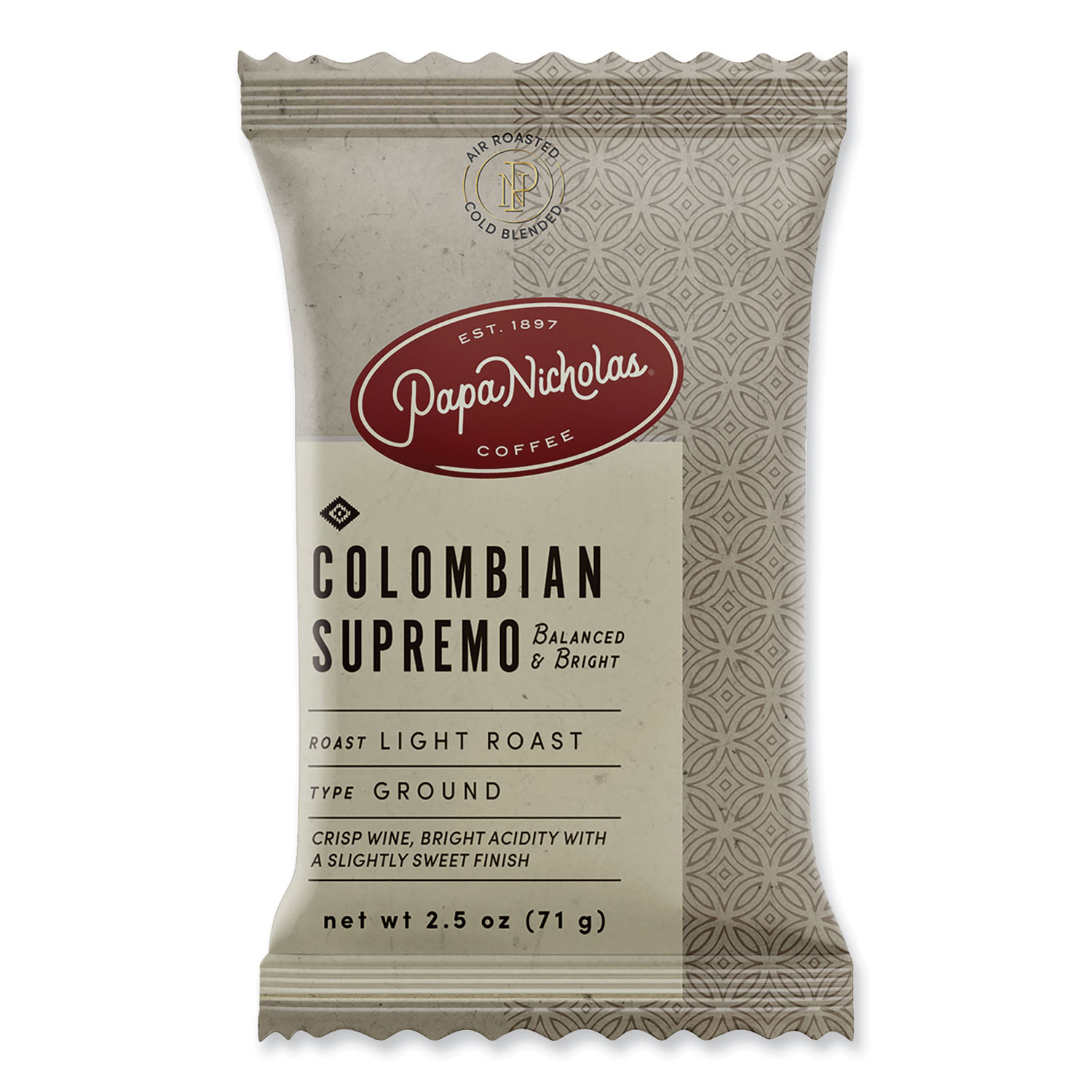 Premium Coffee, Colombian Supremo, Ground Portion Packs, 18/Carton
