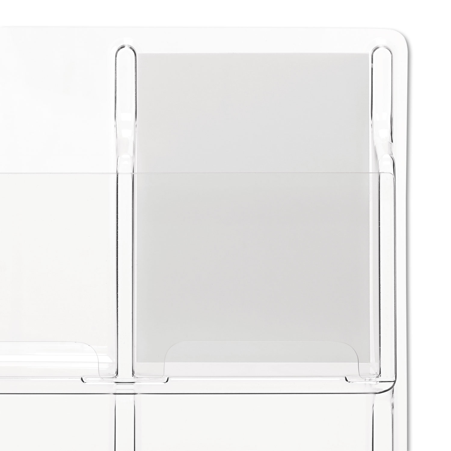 Reveal Clear Literature Displays, Nine Compartments, 30w x 2d x 36-3/4h, Clear