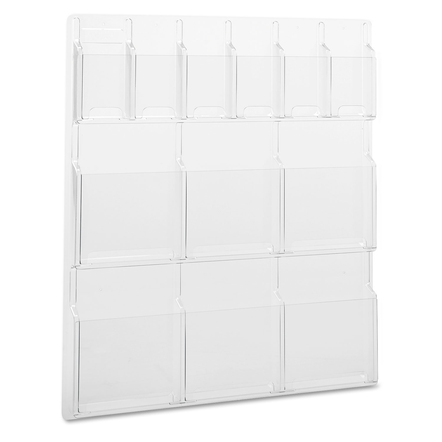  Safco 5606CL Reveal Clear Literature Displays, 12 Compartments, 30w x 2d x 34.75h, Clear (SAF5606CL) 