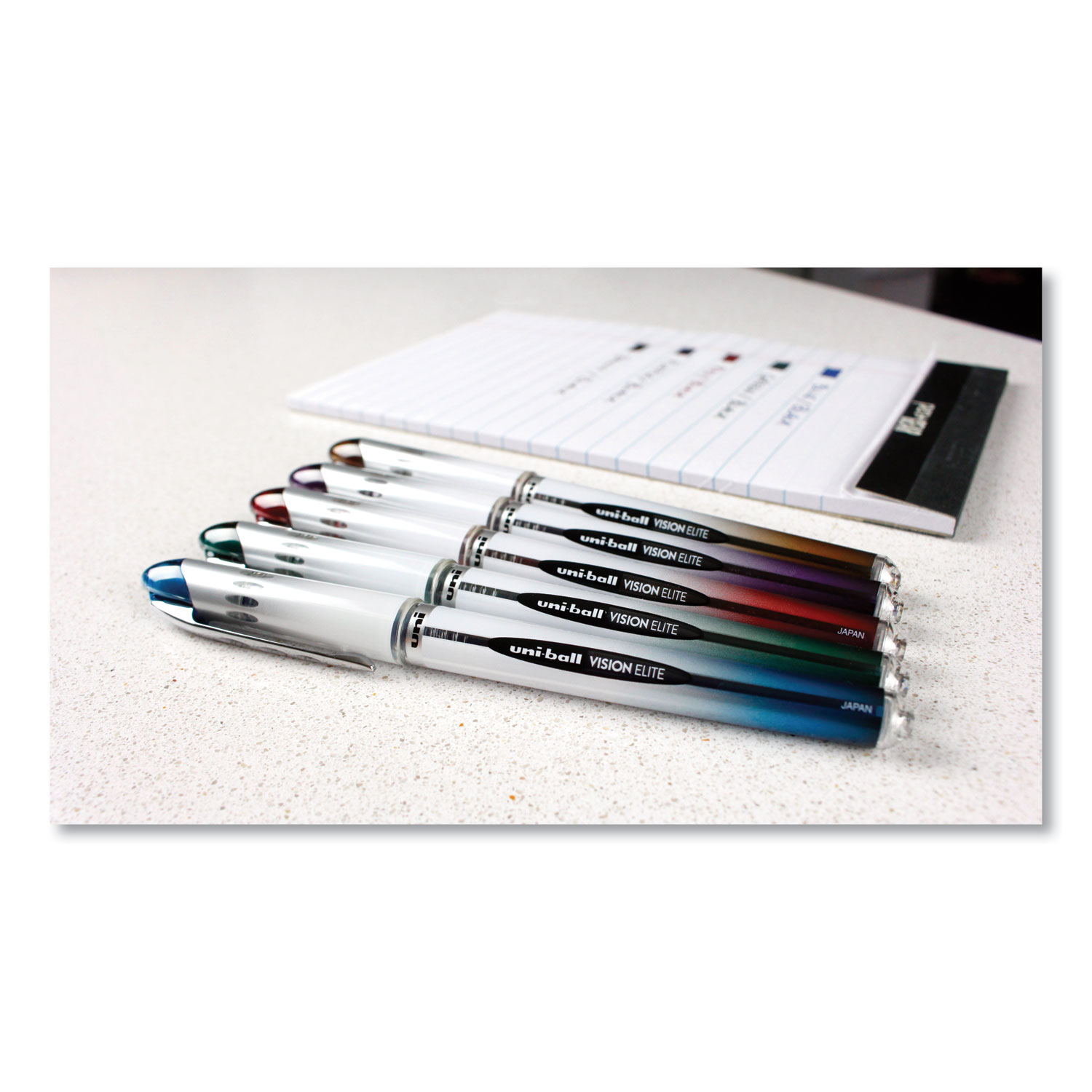 Uni-Ball VISION ELITE BLX Series Roller Ball Pen, Stick, Micro 0.5 mm,  Assorted Ink and Barrel Colors, 5/Pack