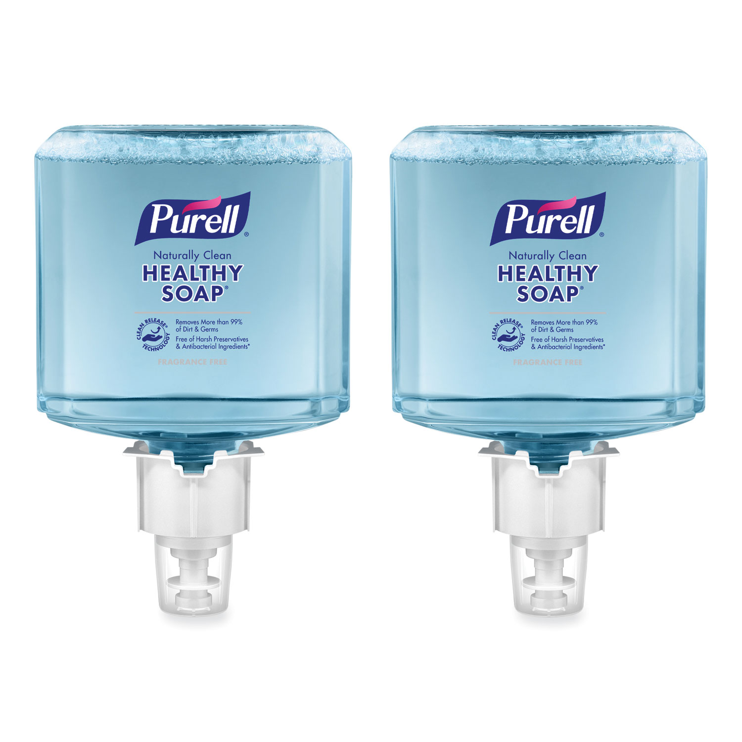 CLEAN RELEASE Technology HEALTHY SOAP Naturally Clean Foam Refill, For ES6 Dispensers, Fragrance-Free, 1,200 mL, 2/Carton