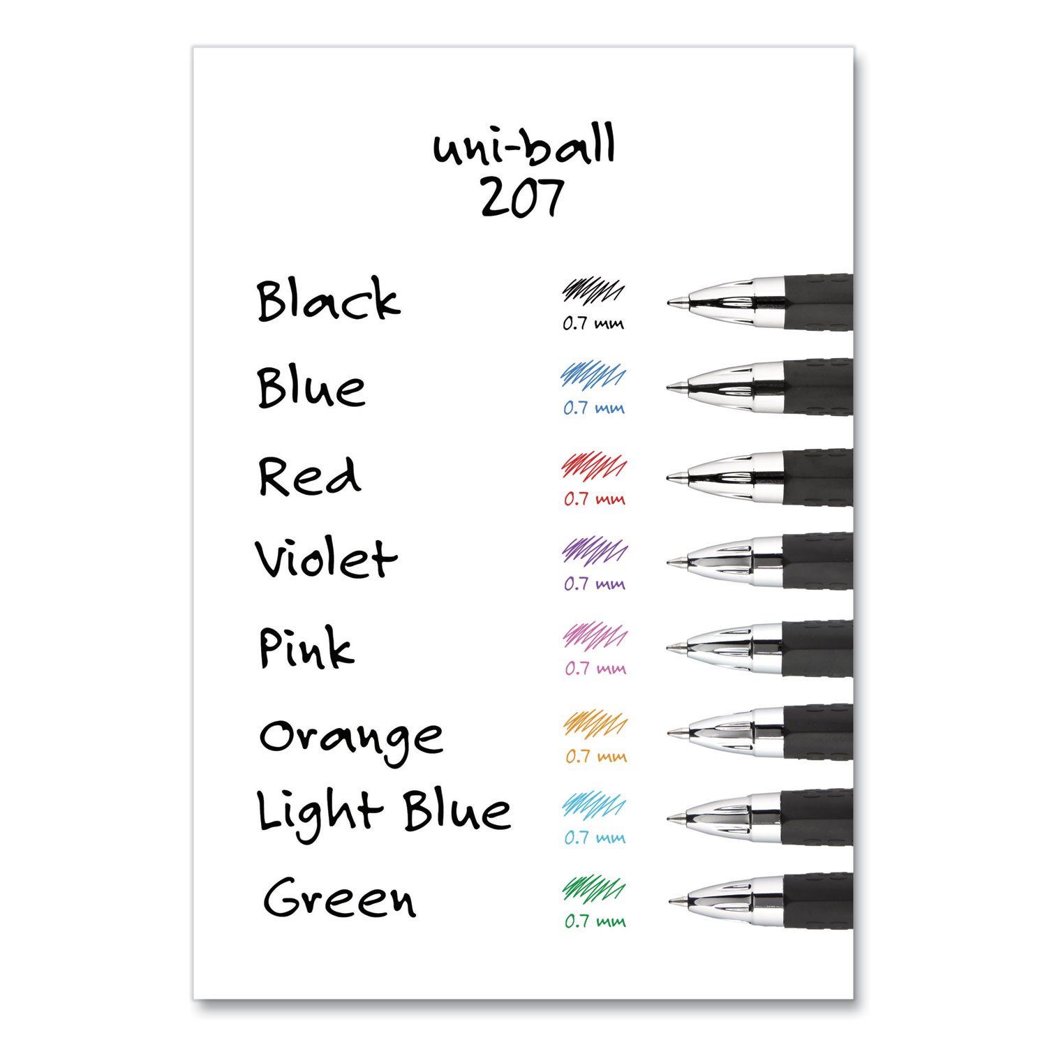 Gel Pen, Stick, Assorted Sizes, Assorted Ink and Barrel Colors, 24/Pack