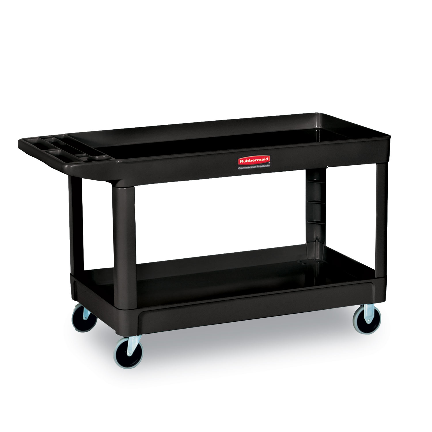 Rubbermaid Commercial Service/Utility Cart, Two-Shelf, Black