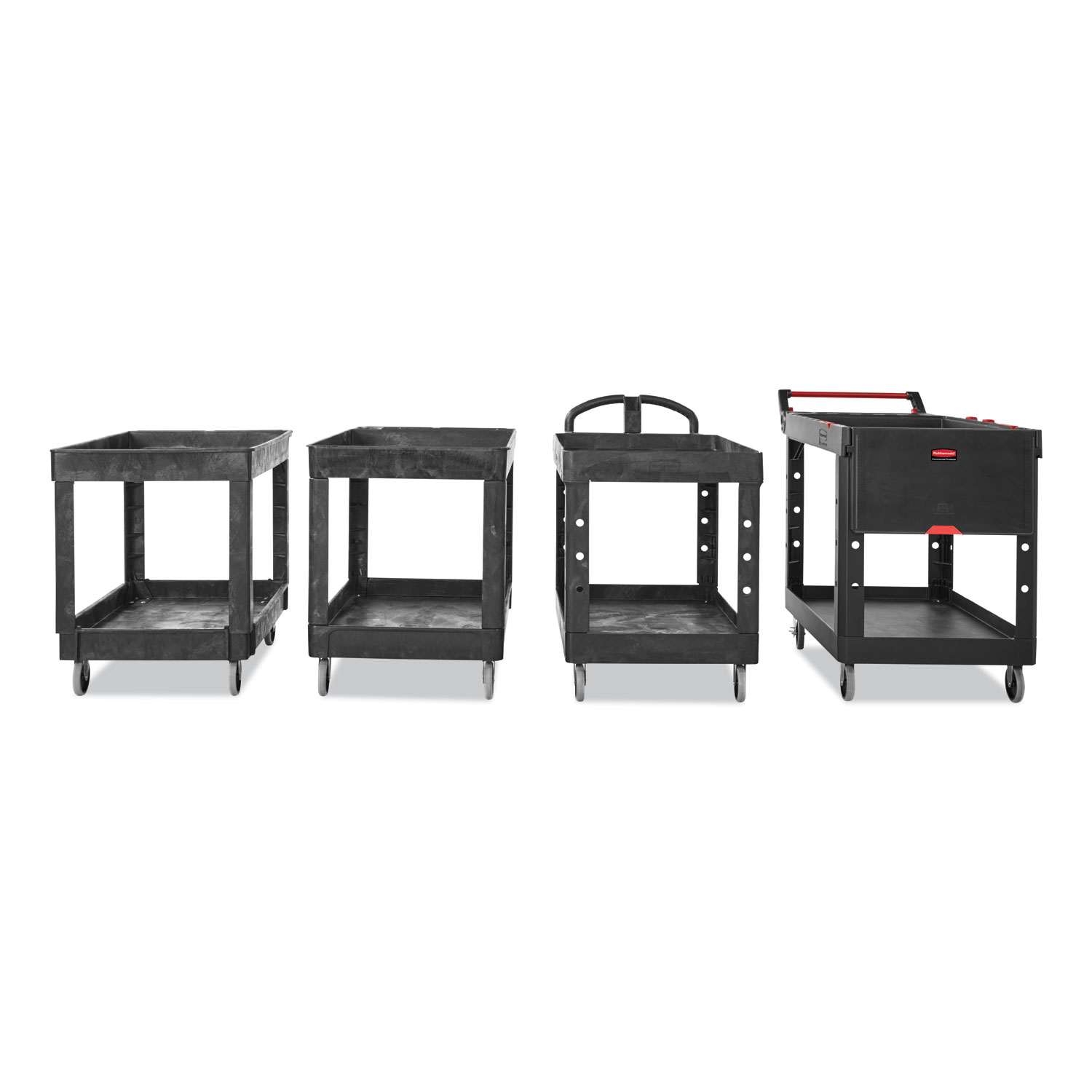 Rubbermaid Commercial Heavy-Duty Utility 2-Shelf Cart, Black