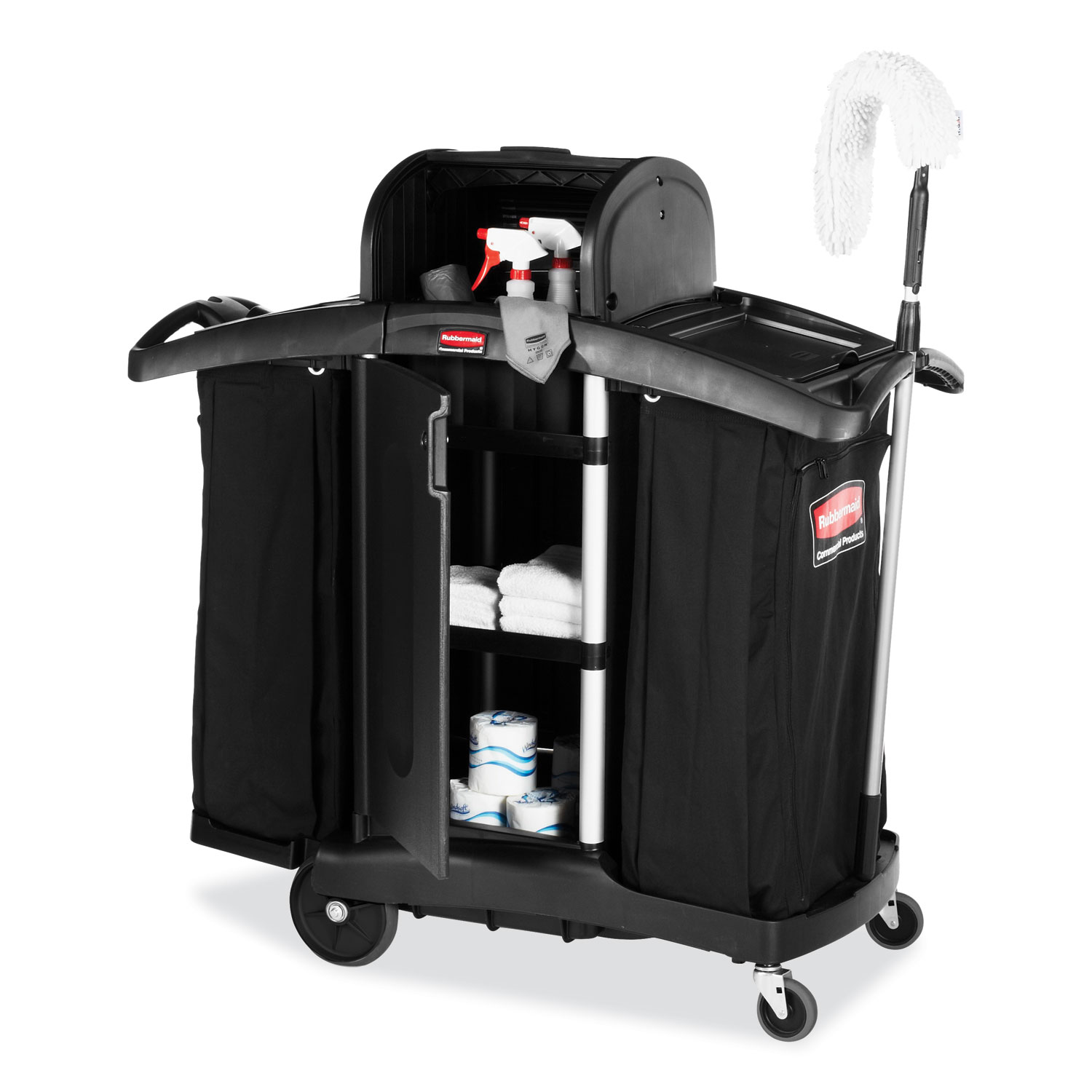 Rubbermaid Commercial Products Executive Series Cleaning Caddy, Black, Caddies, Janitorial Supplies, Janitorial, Housekeeping and Janitorial, Open Catalog