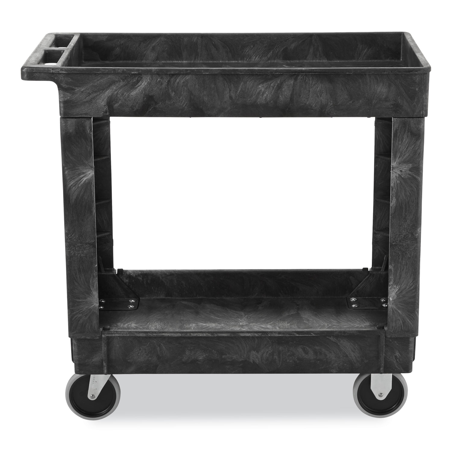 Rubbermaid Commercial Heavy-Duty 2-Shelf Utility Cart, Black