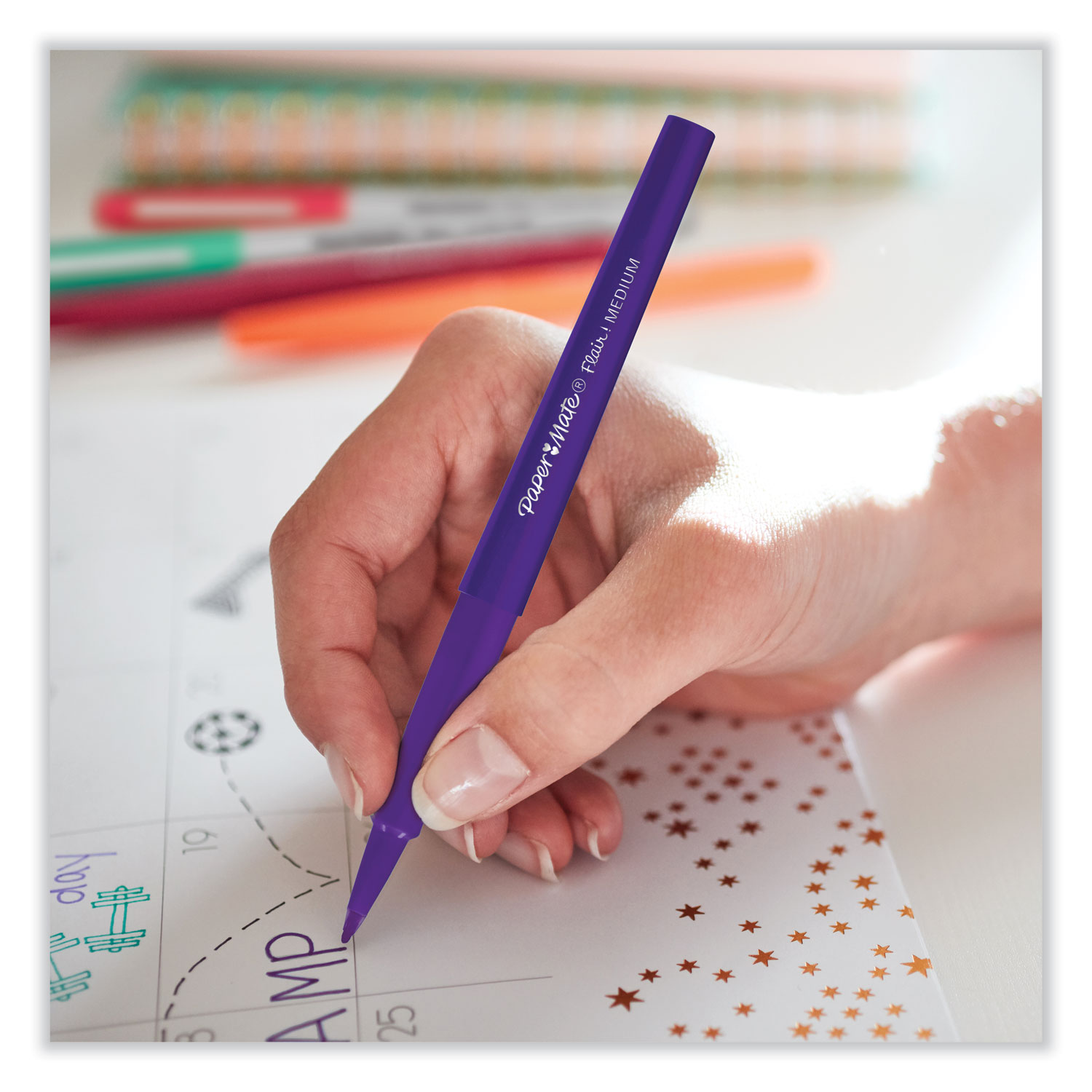 Paper Mate Flair Pens, Felt Tip Pens, Bold Tip (1.2 mm), Assorted Colors,  16 Count & Flair Felt Tip Pens, Medium Point (0.7mm), Assorted Colors, 12