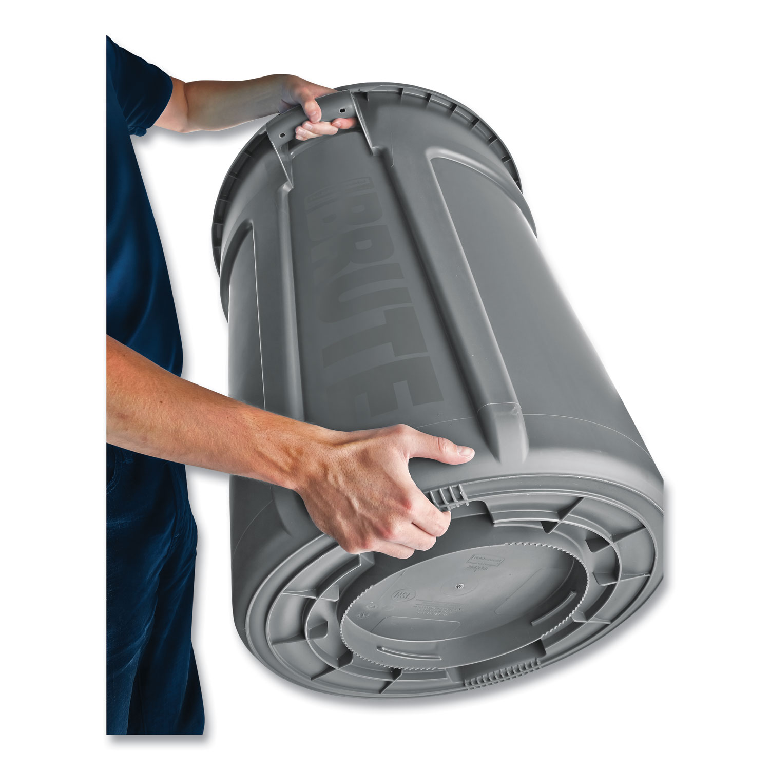 Vented Round Brute Container, 55 gal, Plastic, Gray - Buy Janitorial Direct