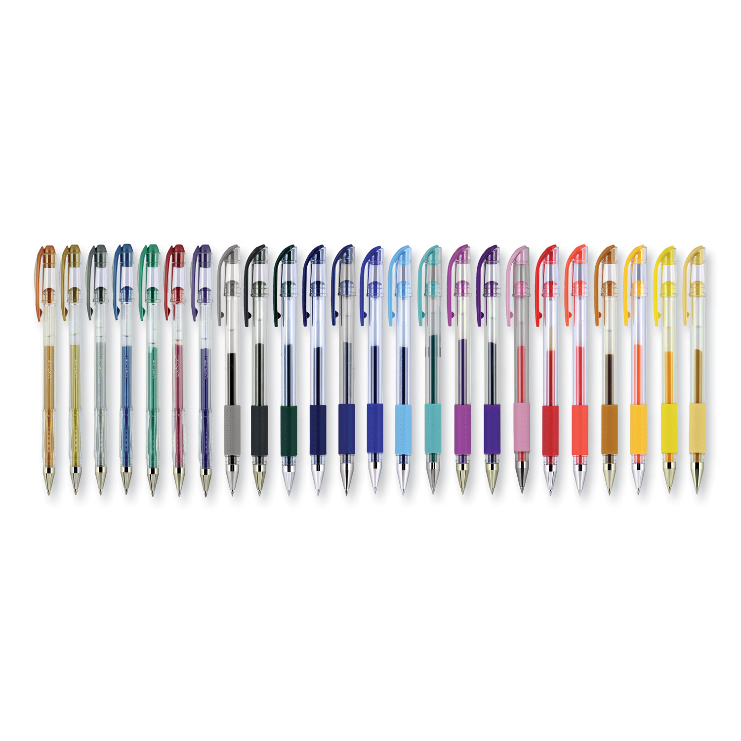 Gel Pen, Stick, Assorted Sizes, Assorted Ink and Barrel Colors, 24/Pack -  Bluebird Office Supplies