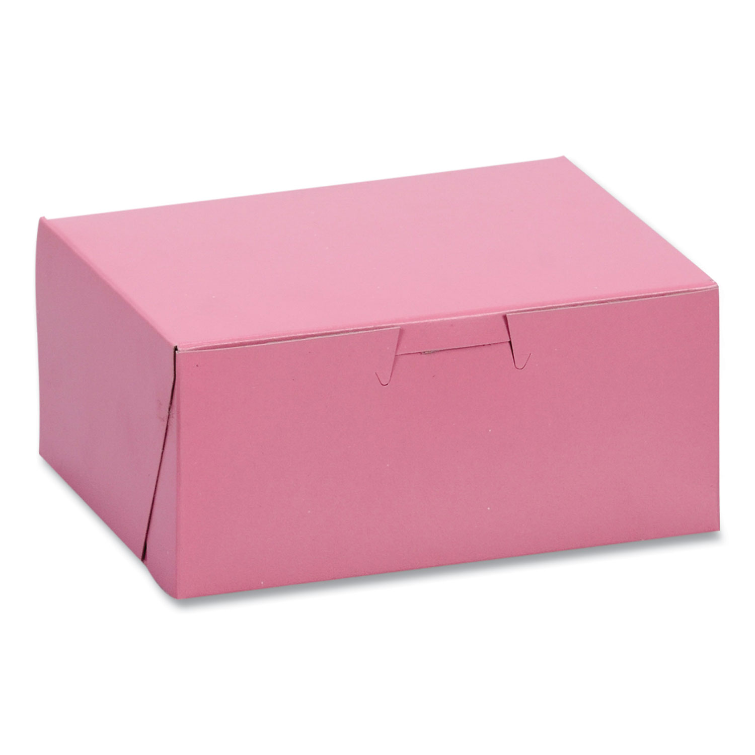 Pink One-Piece Non-Window Bakery Box, 6 x 4.5 x 2.75, Pink, Paper, 250/Carton