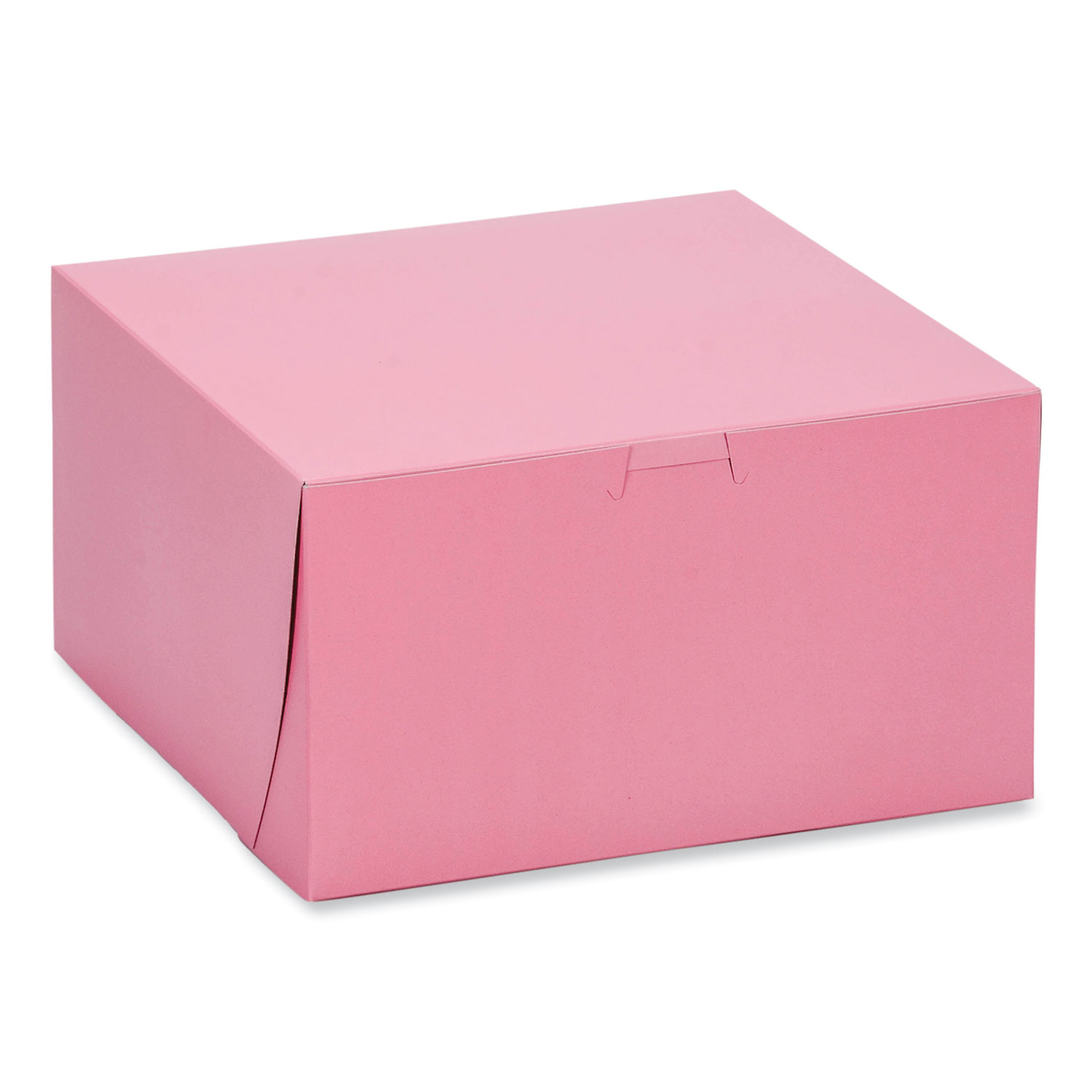 Pink One-Piece Non-Window Bakery Box, 8 x 8 x 5, Pink, Paper, 100/Carton