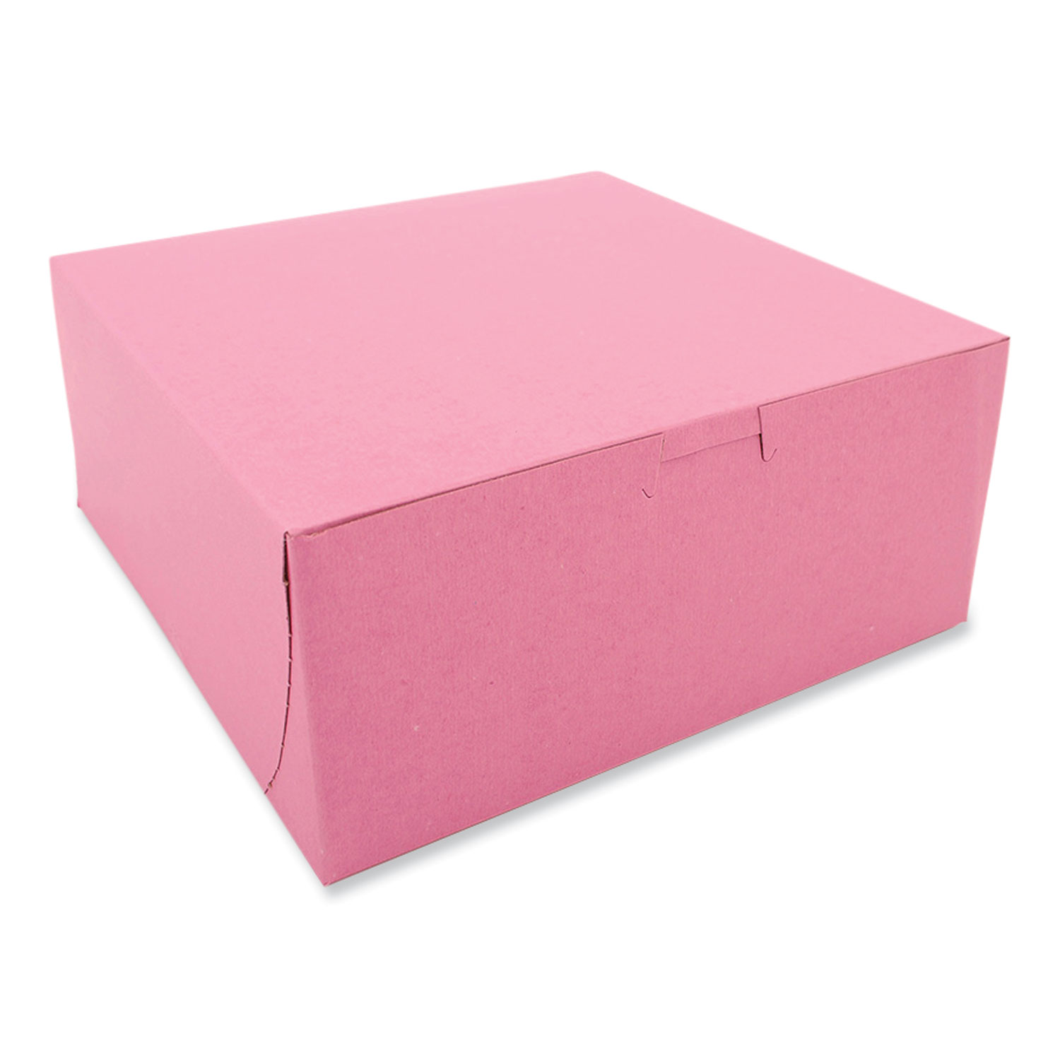 Pink One-Piece Non-Window Bakery Box, 9 x 9 x 4, Pink, Paper, 200/Carton
