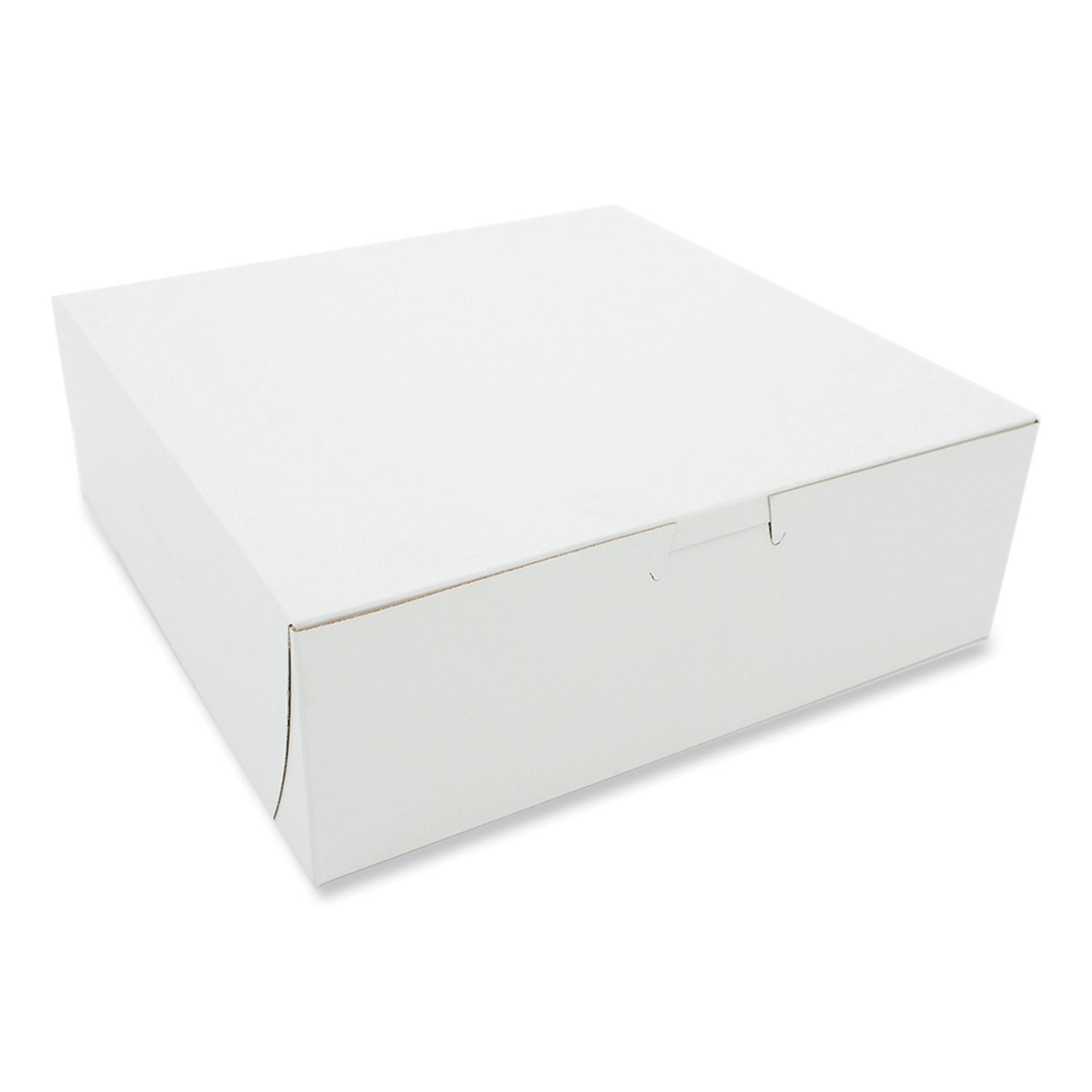 White One-Piece Non-Window Bakery Boxes, 9 x 9 x 3, White, Paper, 250/Carton