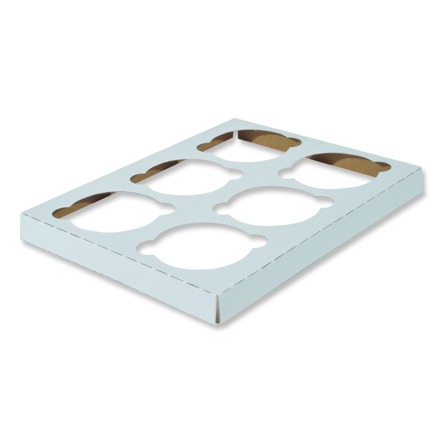 Cupcake Holder Inserts, 6-Cupcake Holder, 8.87 x 6.87 x 0.75, White, Paper, 200/Carton