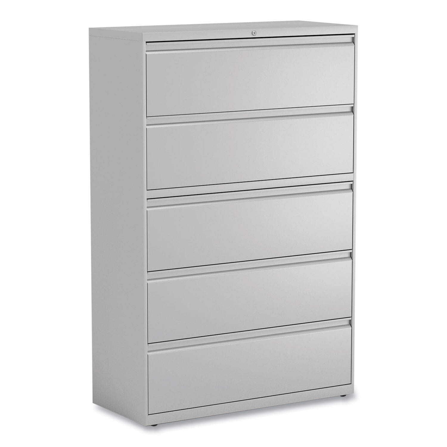 Lateral File, 5 Legal/Letter/A4/A5-Size File Drawers, 1 Roll-Out Posting Shelf, Light Gray, 42″ x 18.63″ x 67.63″