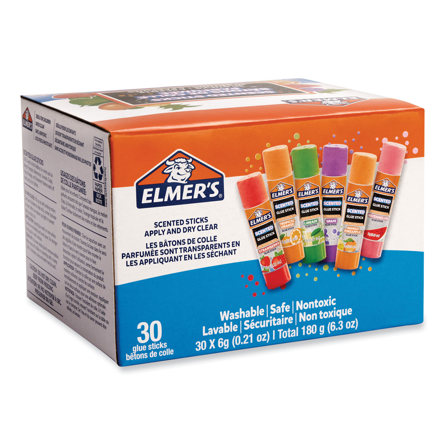 Clear School Glue Stick, Scented, Assorted, 0.21 oz, Dries Clear, 30/Pack -  Reliable Paper