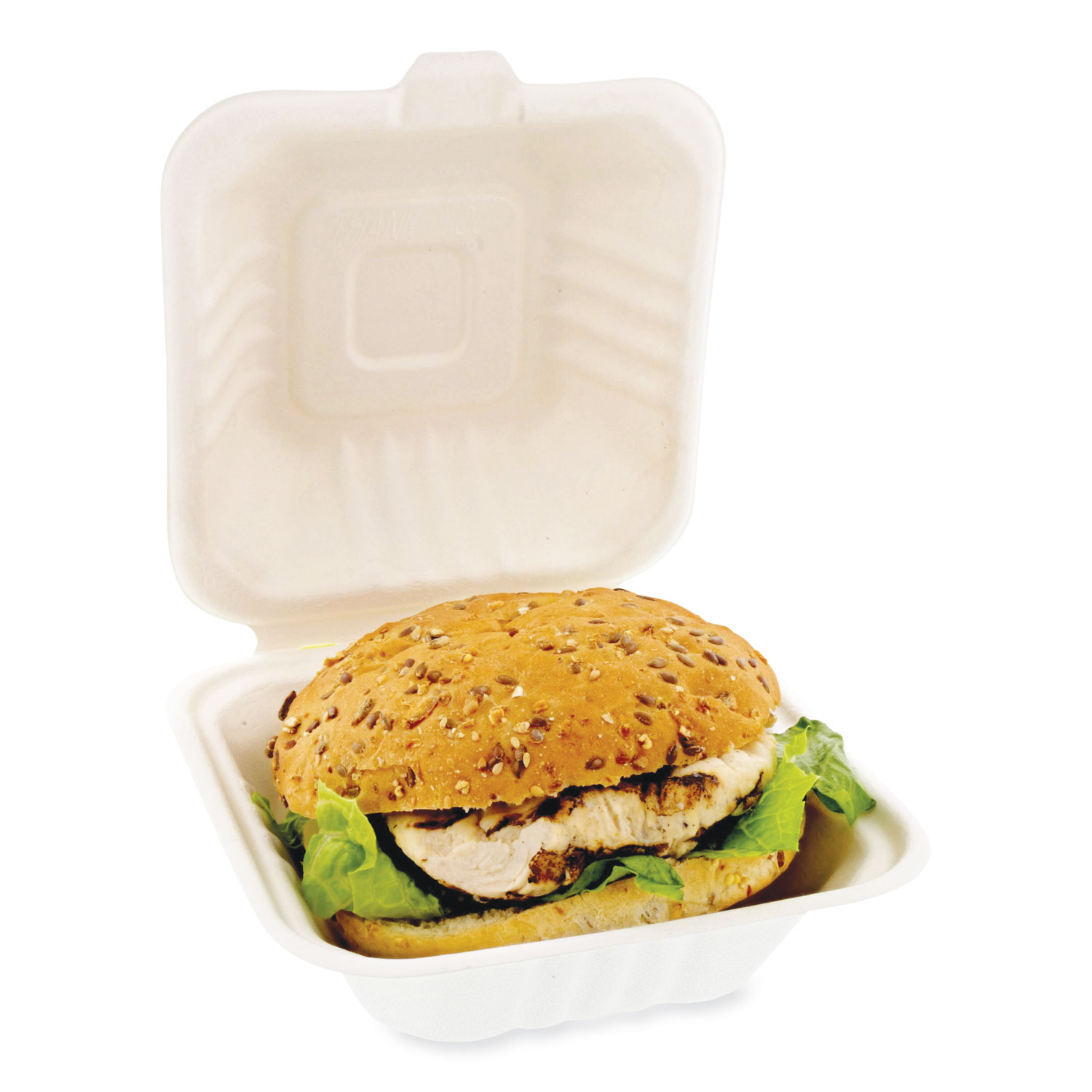 Bagasse Hinged Container, [6X4-Inch Pfas Free]-Biodegradable