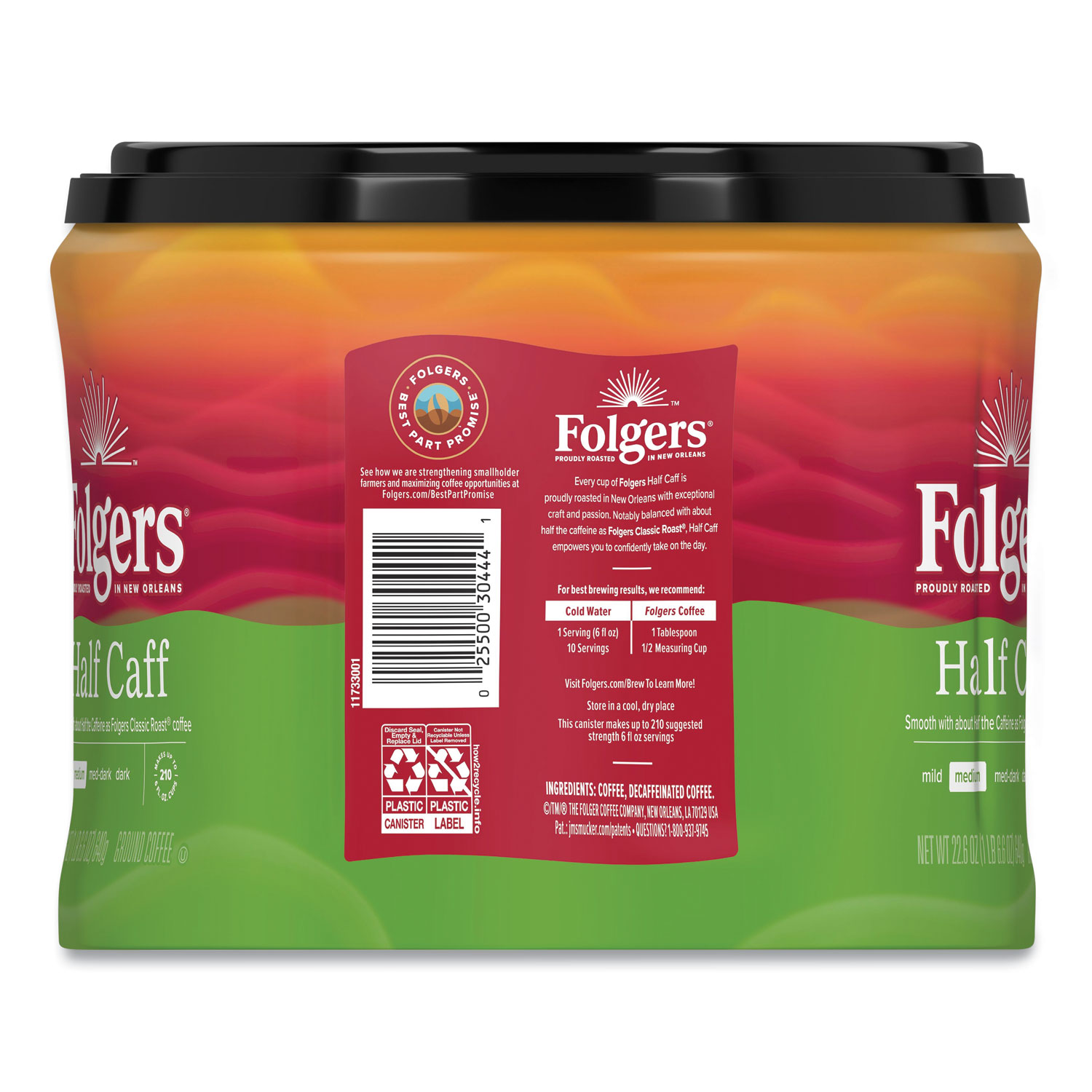 Folgers® Coffee Half Caff 226 Oz Canister Wagner Supply Company 