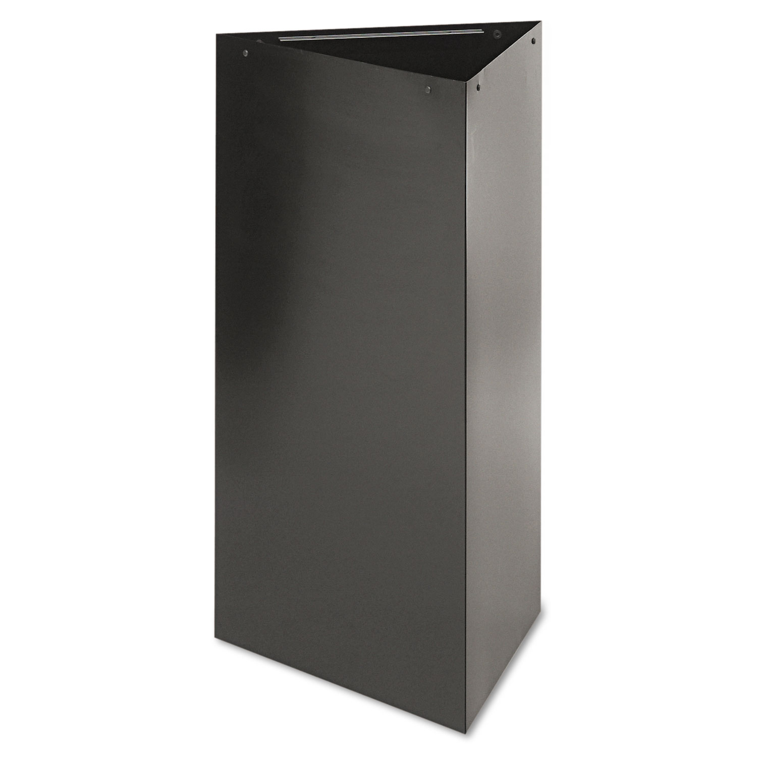 Trifecta Waste Receptacle, 34" High Base, 19 gal, Steel, Black