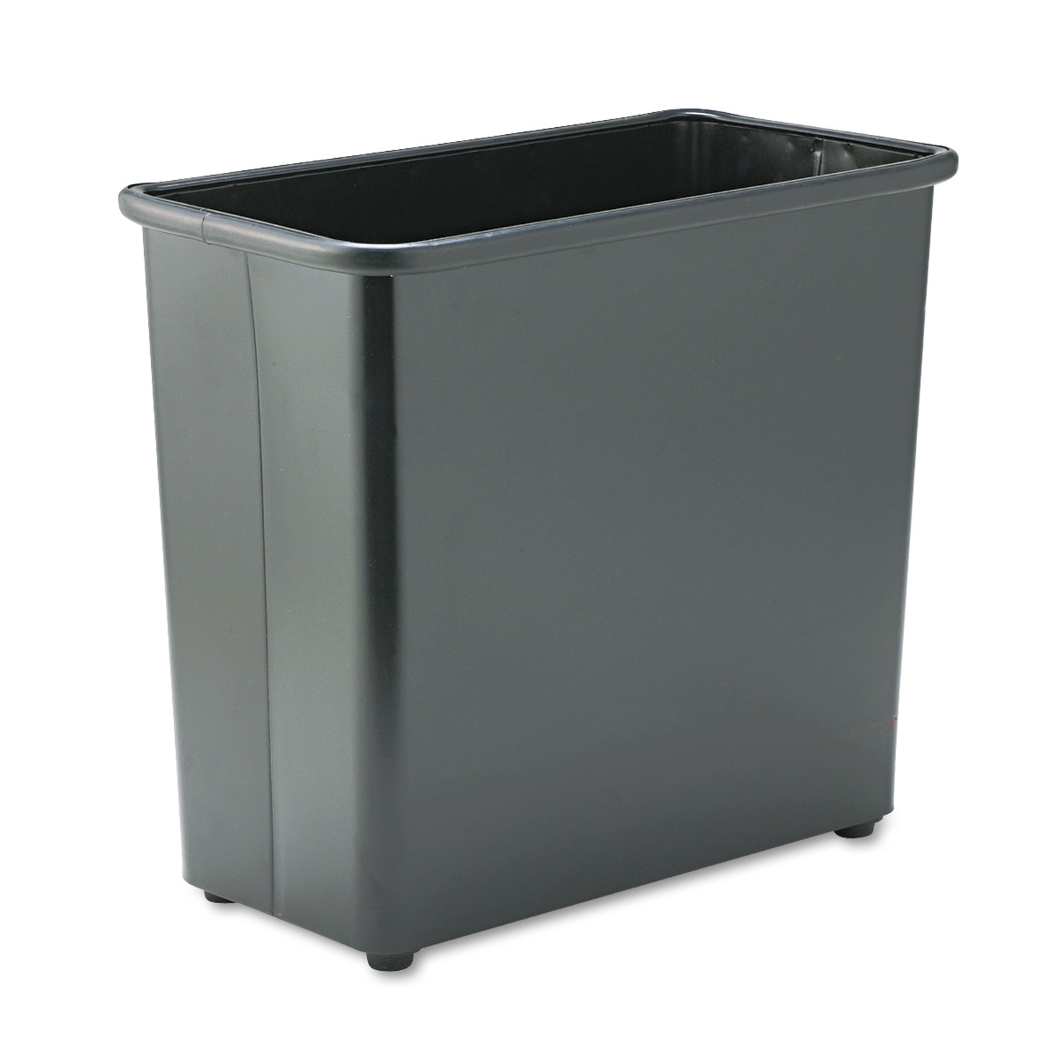  Safco 9616BL Rectangular Wastebasket, Steel, 27.5 qt, Black (SAF9616BL) 