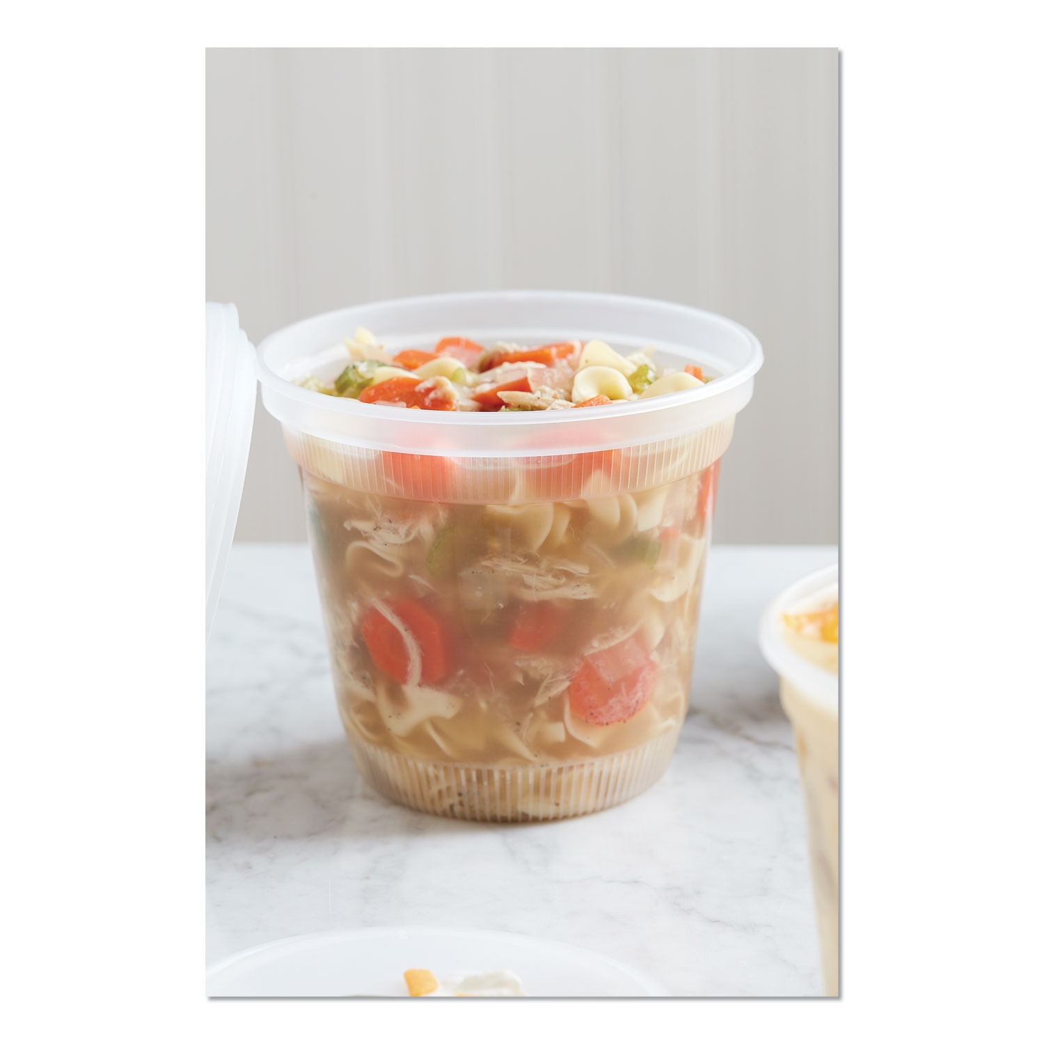 Pactiv Evergreen Newspring DELItainer Microwavable Container, 64 oz, 4.5 x  4.5 x 6.35, Natural, Plastic, 120/Carton
