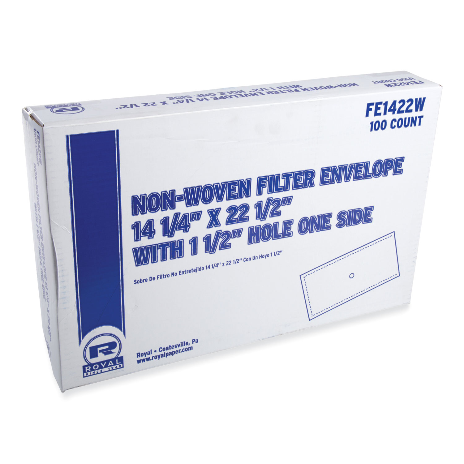 Filter Envelope, 14 x 22.25 with 1.5" Hole, 100/Carton